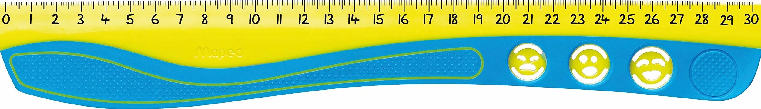 Maped KIDY'GRIP - Righello in plastica Riciclata con Gommini Antiscivolo, 30 cm, Colore: Turchese/Verde/Rosa/Arancione/Blu/Rosso