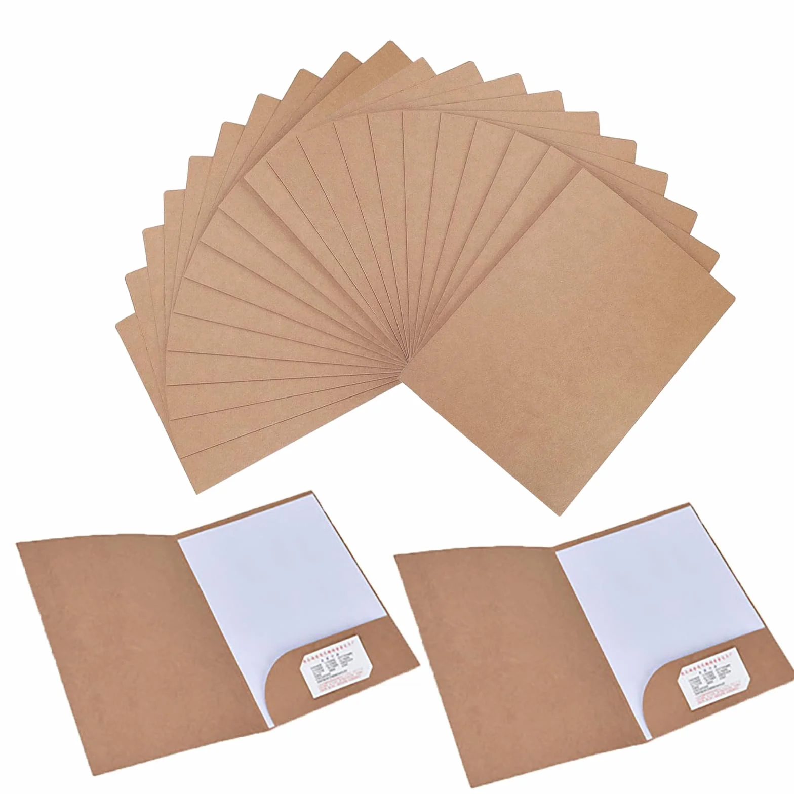 Cartellina Portadocumenti a4 Cartoncino A4 File di Carta kraft 350 gsm con Tasche Scomparto per Presentazioni, Progetti e Documenti, Cartelline in Cartoncino (20, Marrone)