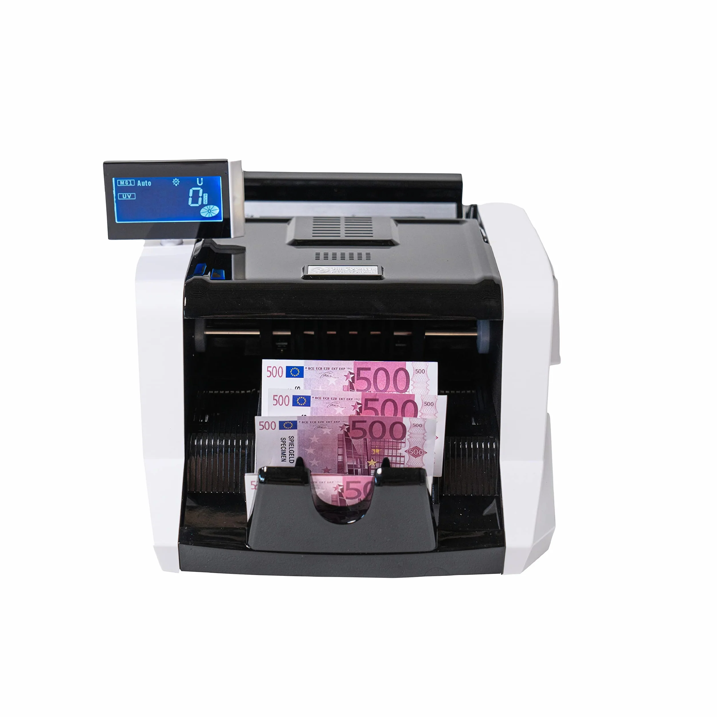 Conta Banconote | Macchina Conta Soldi Professionale | Rilevatore Banconote False 4-Fold | 1000 Banconote/min | Verifica Banconote e Controllo Soldi Falsi | Incl. Pennarello Banconote