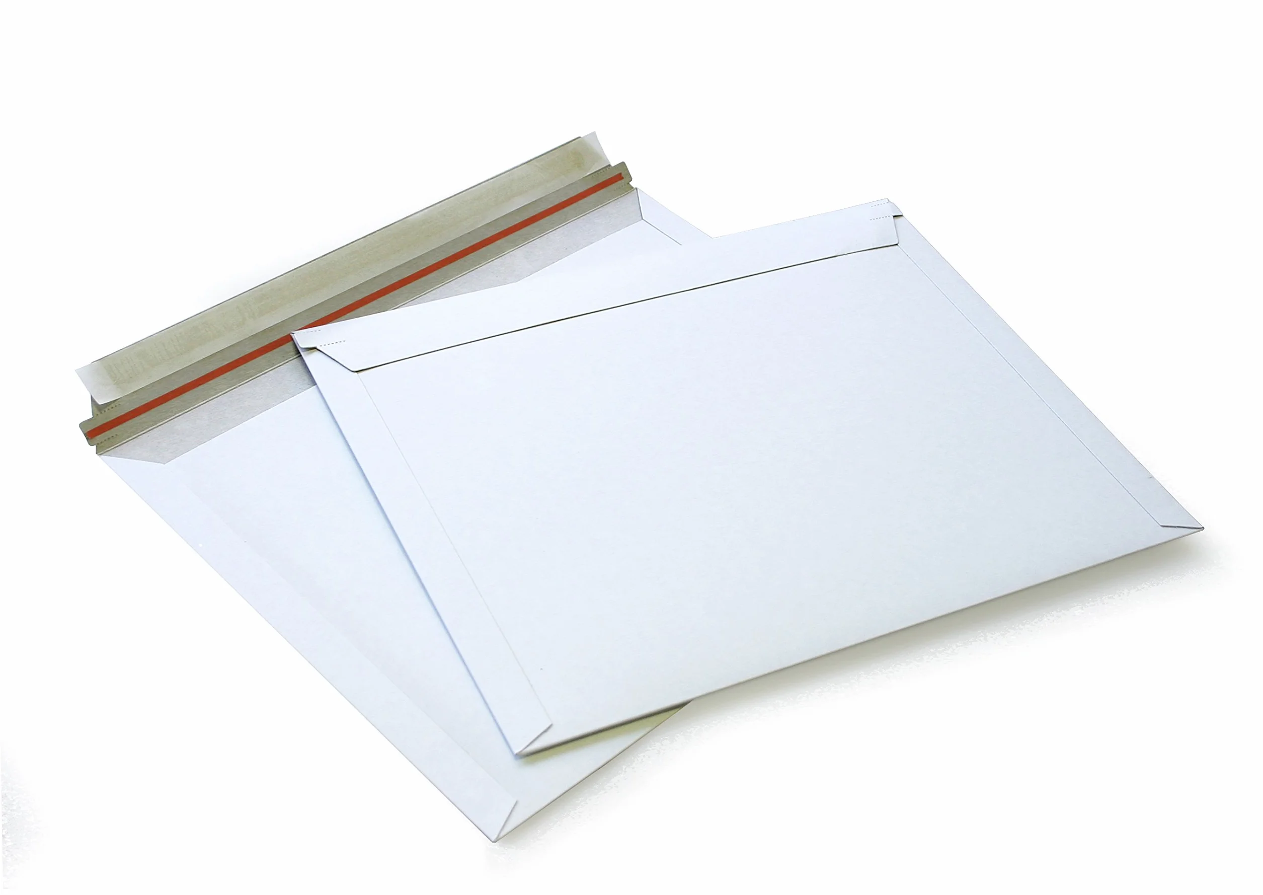 Buste in cartone bianco (riempimento trasversale), formato DIN A5+, piatto: 270 x 215 mm, 240 x 165 x 50 mm (articolo: PS.162) (100)