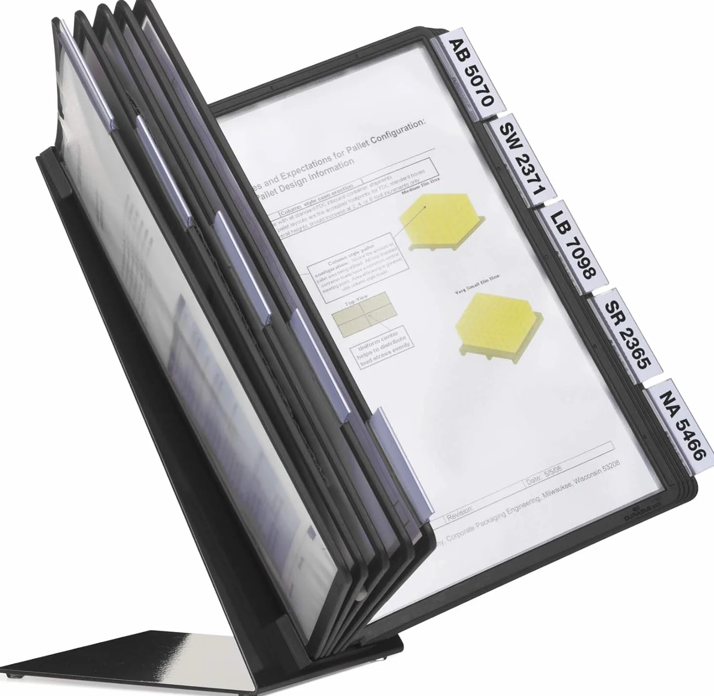 Leggio da Tavolo Vario Table 10, 10 Pannelli, Formato A4, Nero