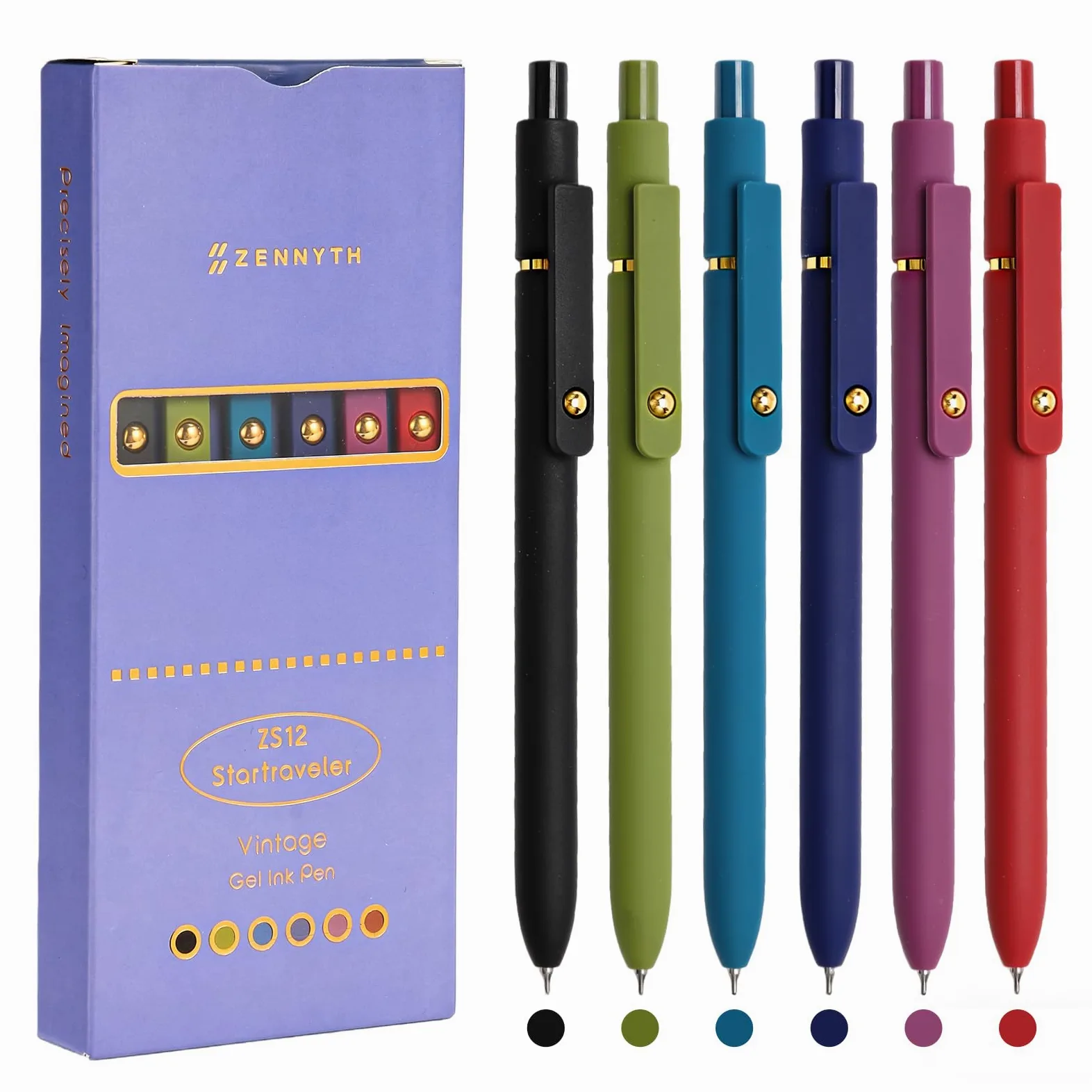 Penne gel colorate, 6 penne colorate a punta fine per scrittura liscia, penne a inchiostro multicolore da 0,5 mm, per diari, appunti, scrivere, forniture per ufficio e scuola, set regalo per