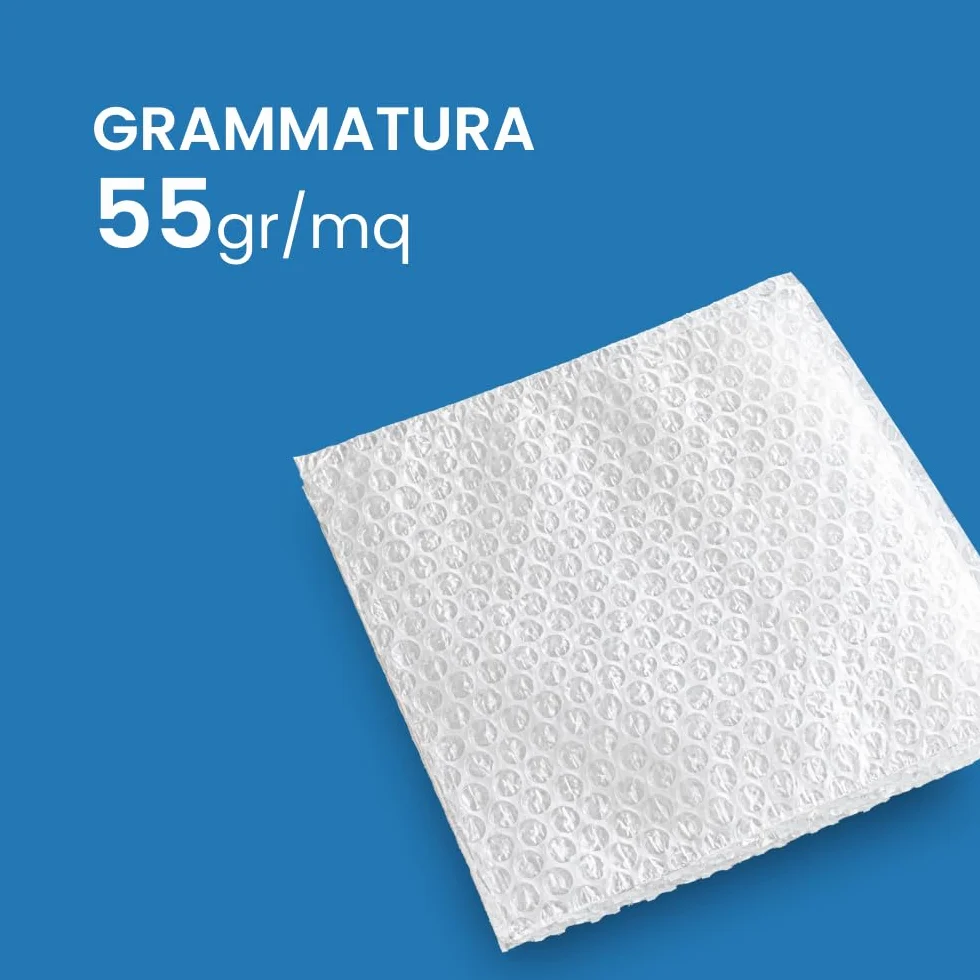 Pluriball Imballaggio 1x100mt 55gr/mq Plastica con Bolle per Protezione Oggetti
