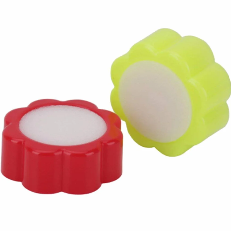Spugna Forma Fiore per Contare Denaro Ufficio Banca 2 Pz Rosso+Giallo