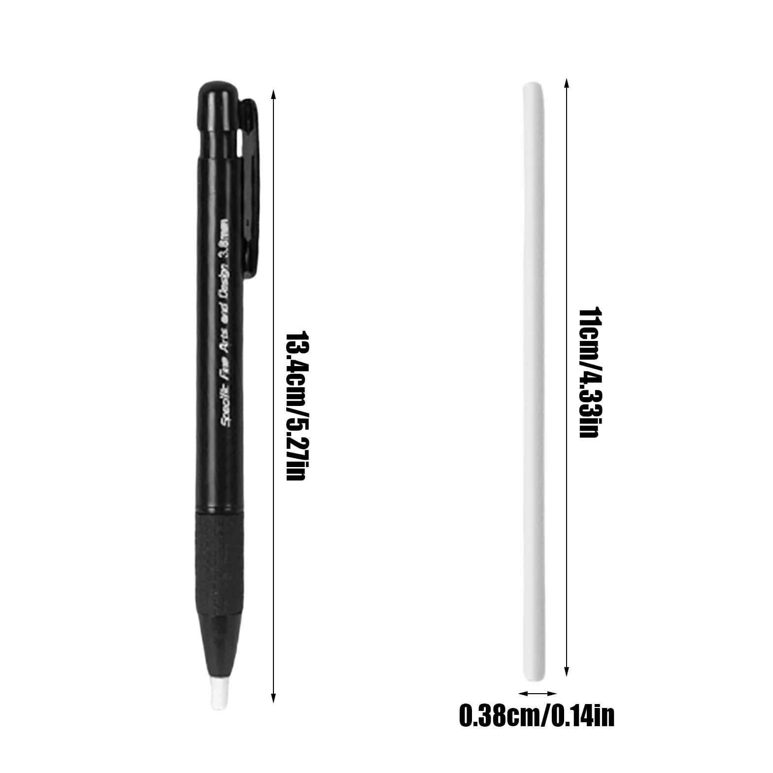Gomma da cancellare di precisione 3,8 mm penna retrattile punta sottile 5 ricariche per artisti disegni schizzi
