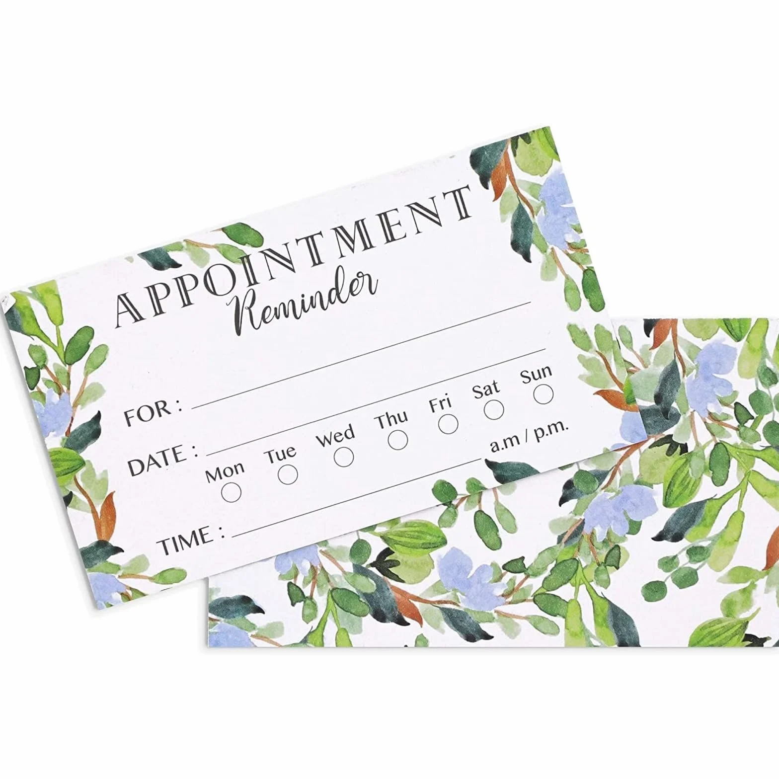 Paper Junkie Biglietti promemoria per appuntamenti 200 pezzi 8,9 x 5,1 cm fronte-retro fogliame verde