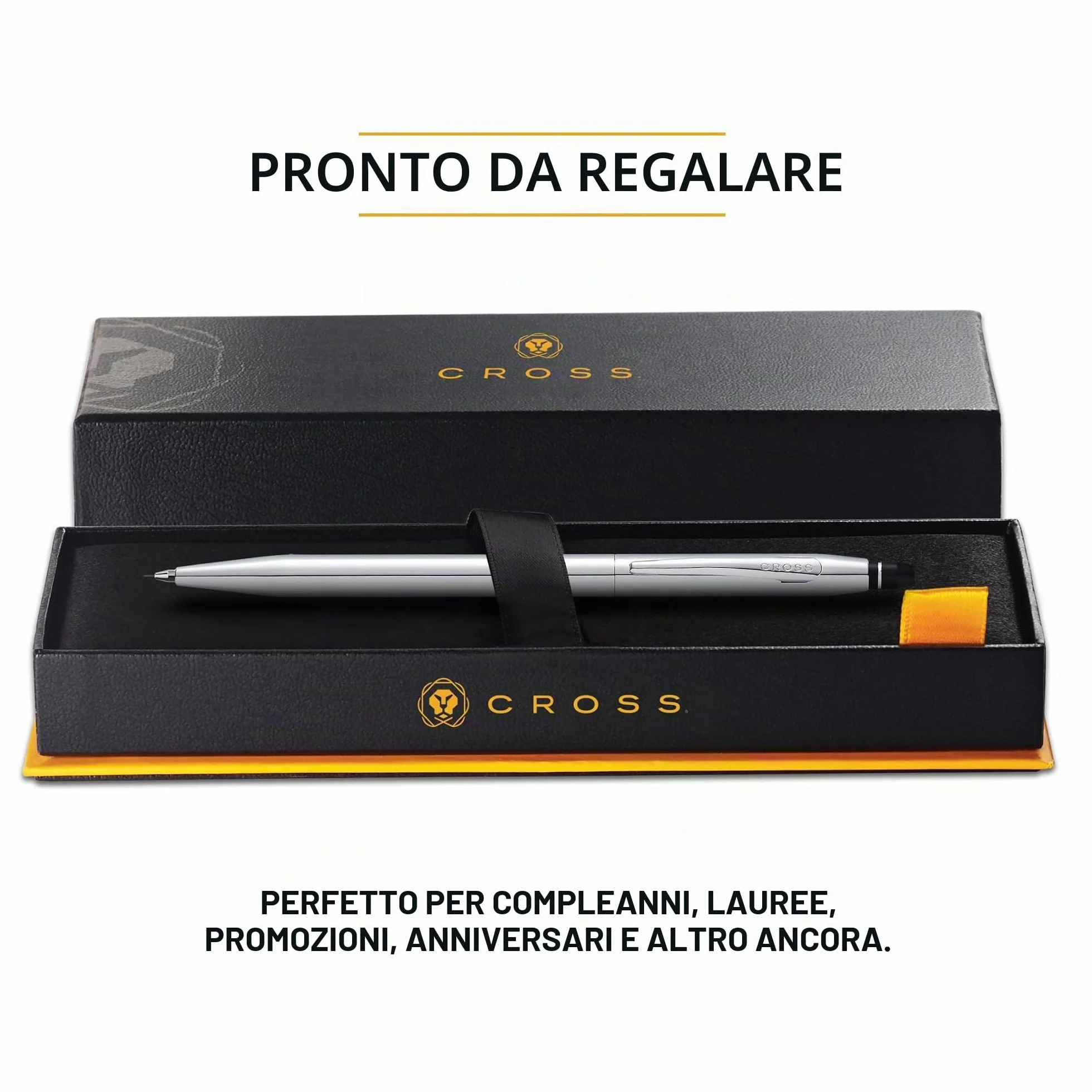 Cross Click - Matita ricaricabile presentata in una confezione regalo per tutti i giorni, punta media, inchiostro nero, cromato