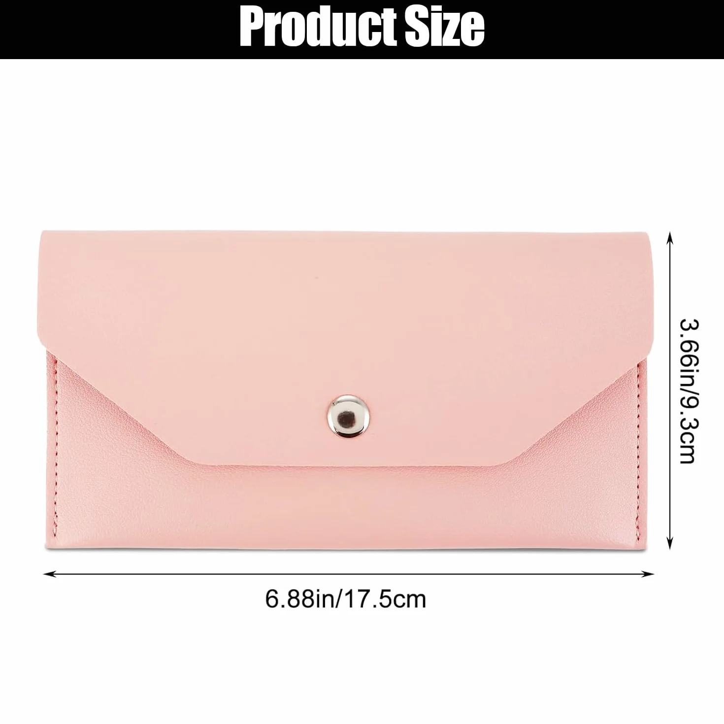 Borsa per Buste per Contanti in Pelle PU, Portafoglio Riutilizzabile, Divisore per Buste, Rosa