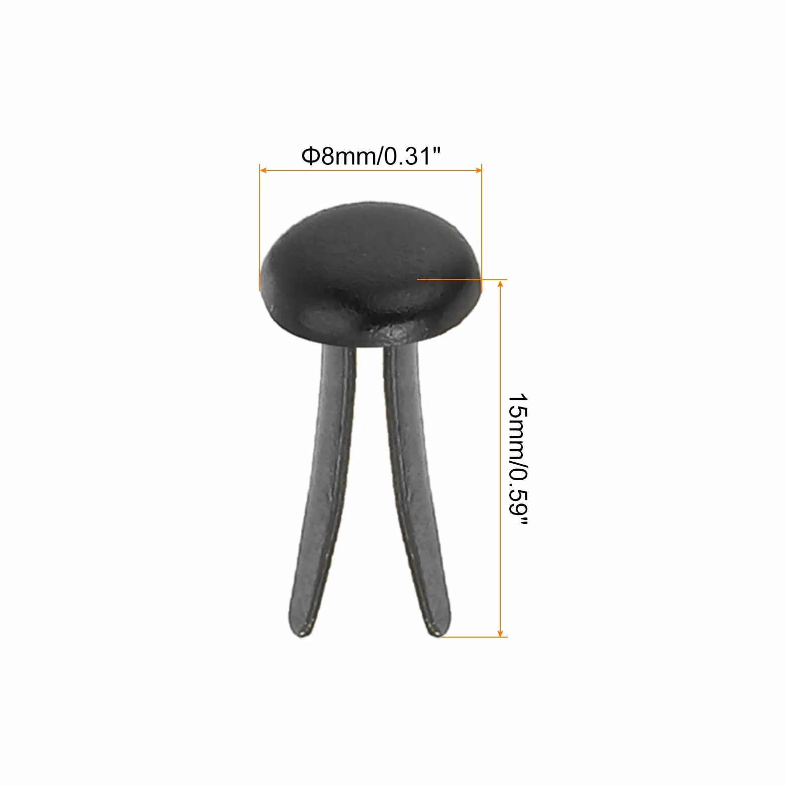 PATIKIL 100pz Fissaggio Ottone Carta Coppiglie Mini Fermagli Metallo Pastello 8 x 15 mm Nero