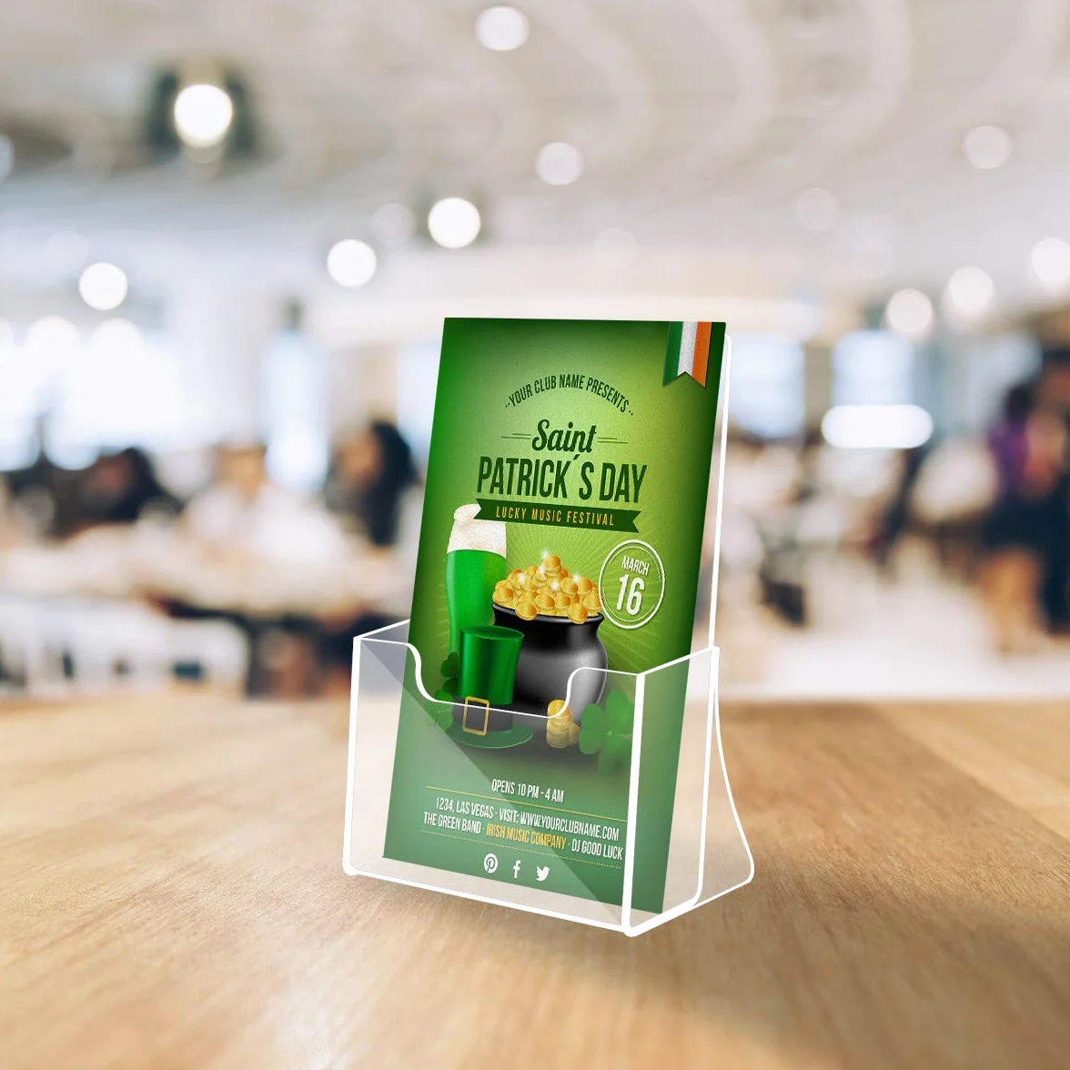 NIUBEE - Porta brochure in acrilico di alta qualità, larghezza 5,5 cm