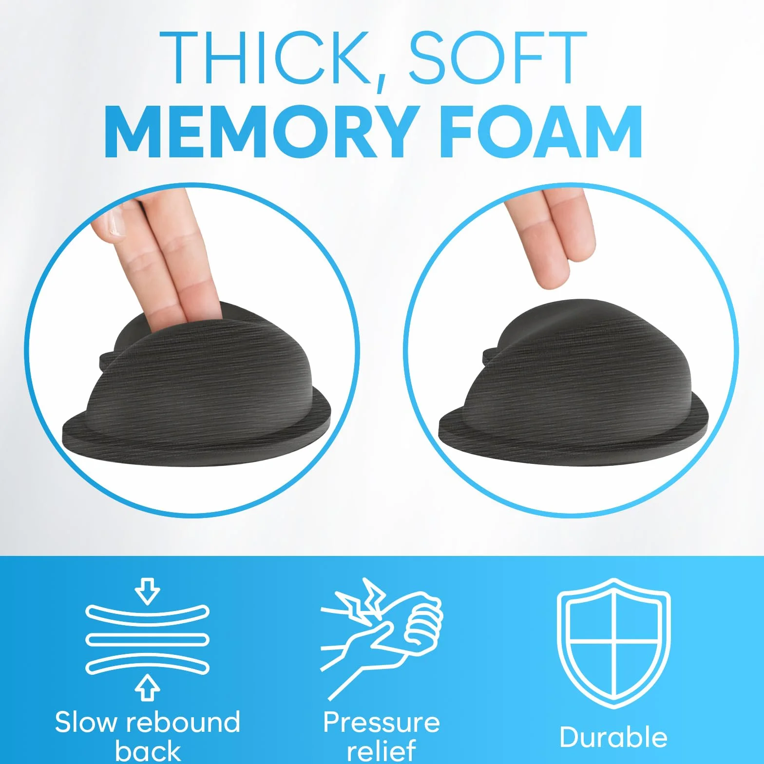 KLIM Wrist Rest Set Poggiapolsi Tastiera e Mouse - Schiuma di memoria al gel - Nero