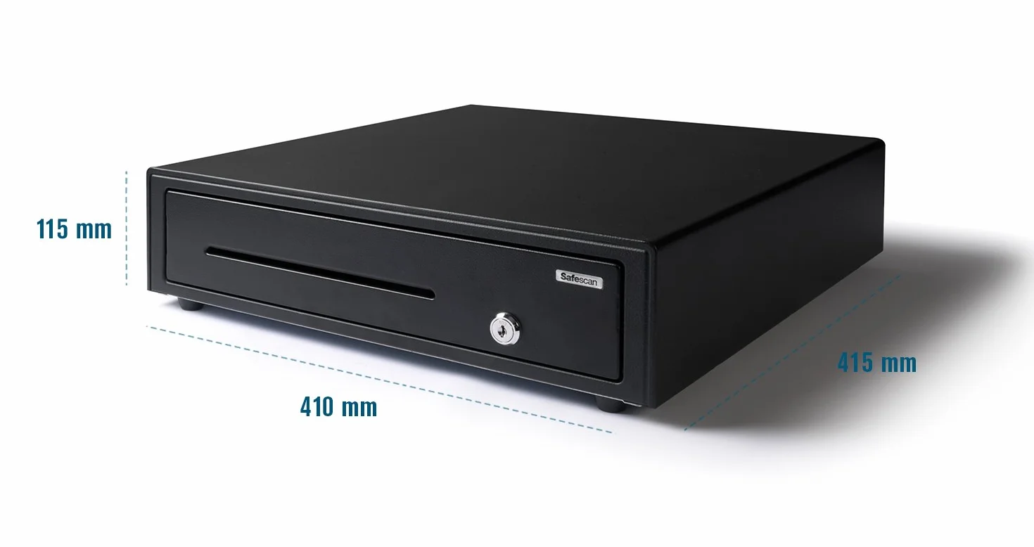 Safescan SD-4141 cassetto per soldi conserva i contanti - Cassa cassetto con 4 scomparti per banconote e 8 per monete - Connessione RJ-12 - Cassetto registratore di cassa 41 x 41,5 x 11,5 cm
