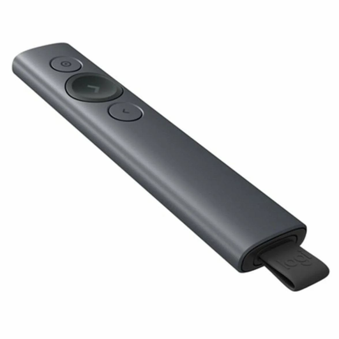 Logitech Spotlight Presenter Evidenziatore Digitale con Bluetooth, Clicker Universale per Presentazioni, Portata di 30 Metri e Ricarica Rapida, Grigio