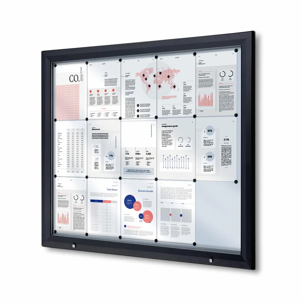 Danieli | Bacheca Certificata per Esterno 125x100 IP56, Vetro di Sicurezza, Ermetica | In Alluminio Colore Antracite, Magnetica con 2 Chiavi | Per Muri e Ringhiere (15xA4)