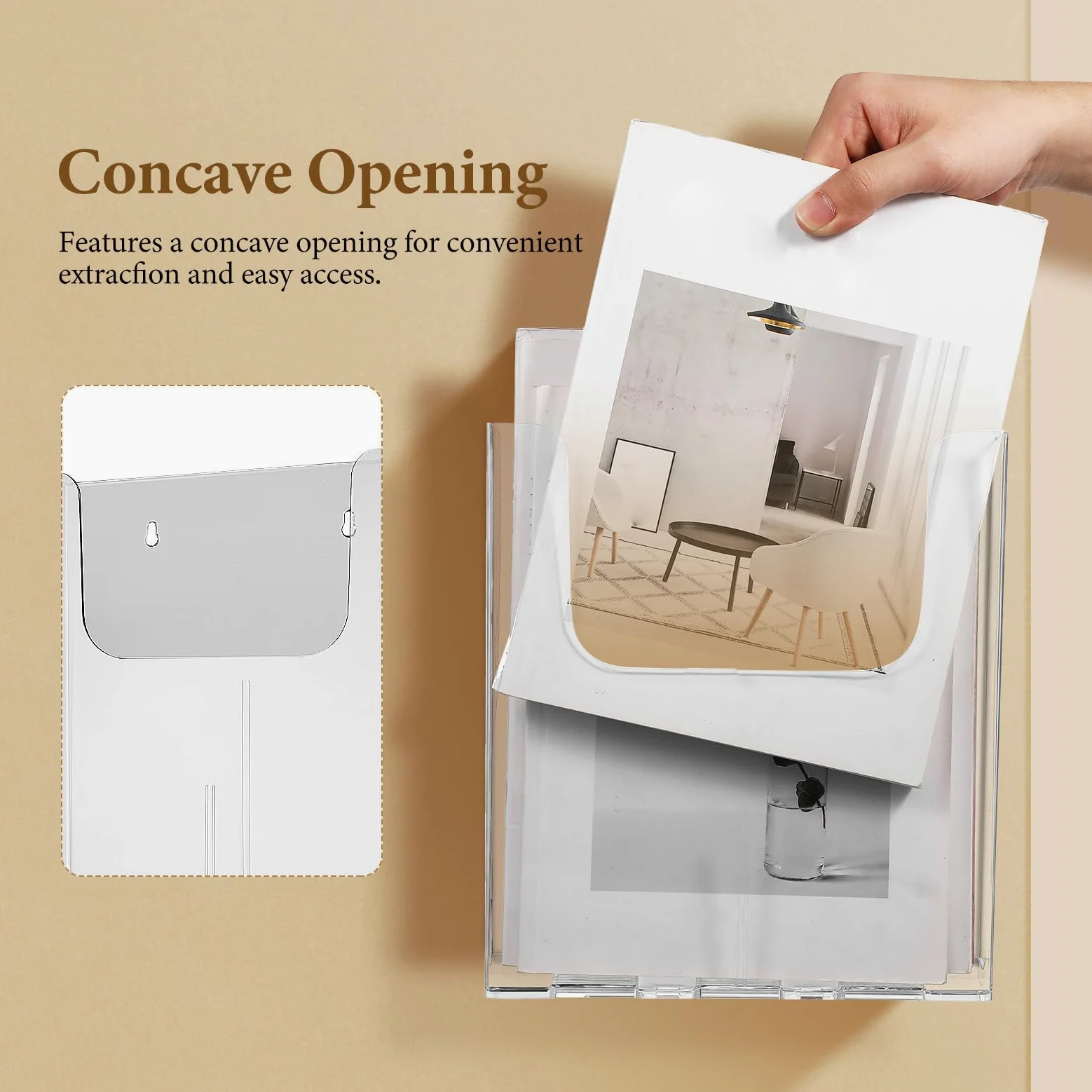 Portadocumenti da Muro A4 Set da 4 4 Pezzi in Acrilico Organizer | Uso Ufficio e Casa, Installazione Semplice, Struttura Robusta