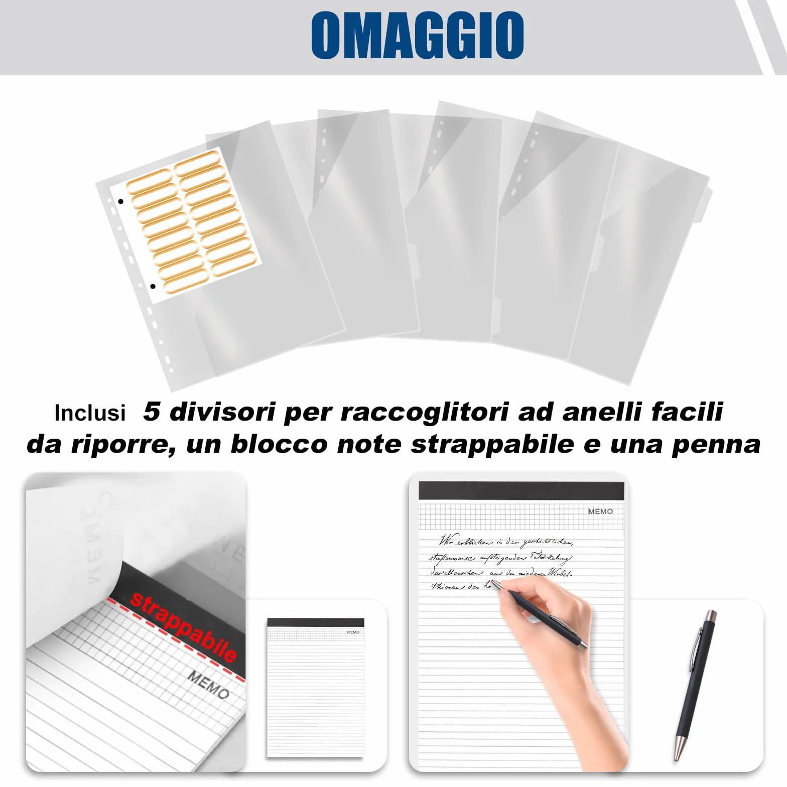 Cartella Portadocumenti A4 con Buste Trasparenti, Raccoglitore ad Anelli 4 con Manico Magnetico e Cerniera in Pelle Vegana