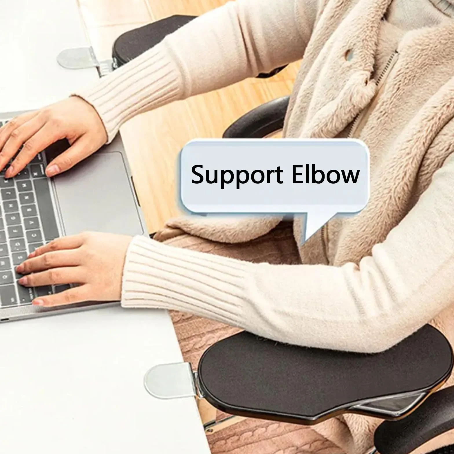 Confezione Da 2 Estensioni Da Scrivania Ergonomiche, Bracciolo Da Scrivania Poggiapolsi Pieghevole Poggiagomiti Bloccaggio Senza Perforazione Supporto Da Tavolo Ripiano Bracciolo Per Computer