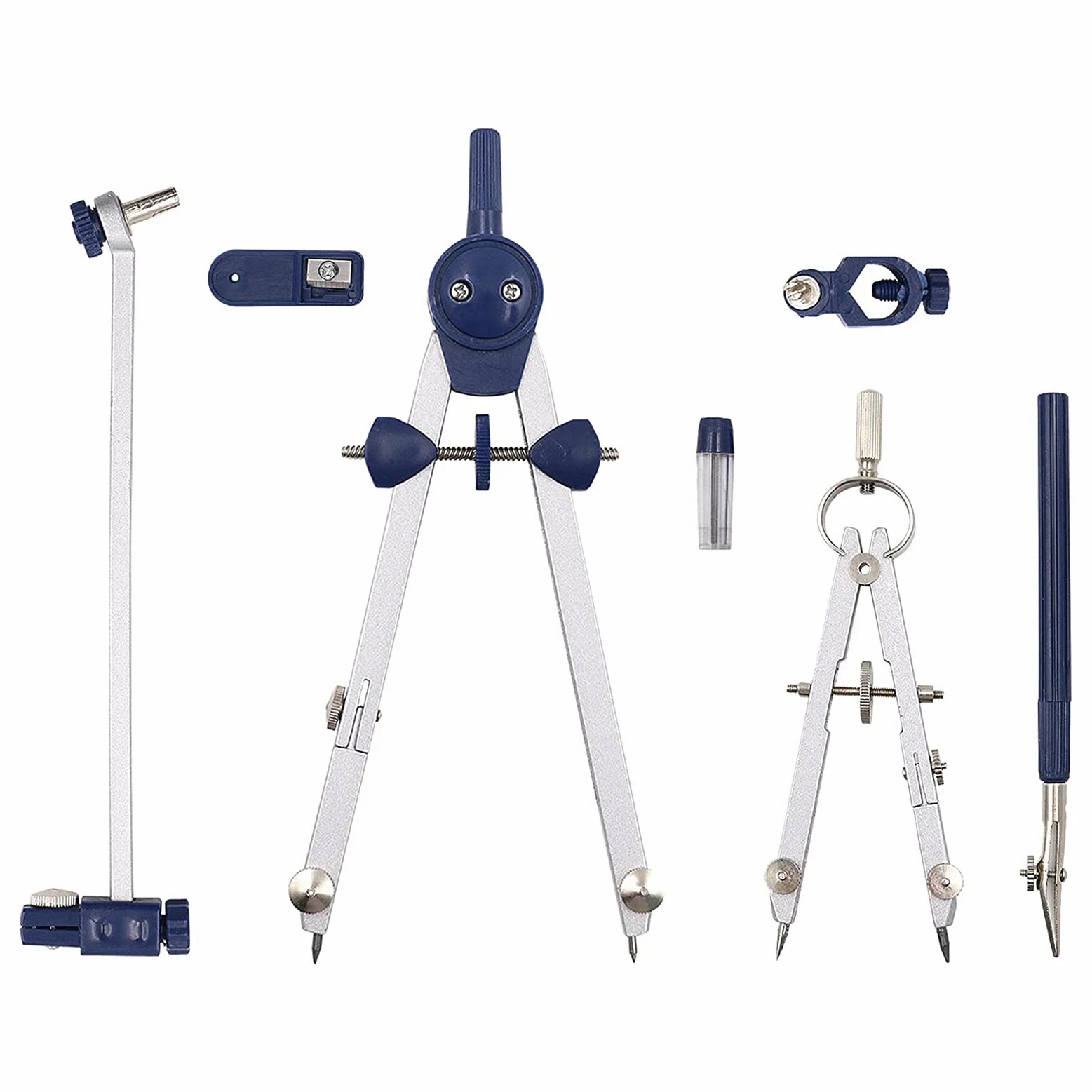 caihuashopping Compassi per tracciare Geometria Multifunzionale in Acciaio Inox Drafting Bussola Geometria Matematica 7pcs / Set Cerchi Strumento Durable Stationserry Strumenti di Misura