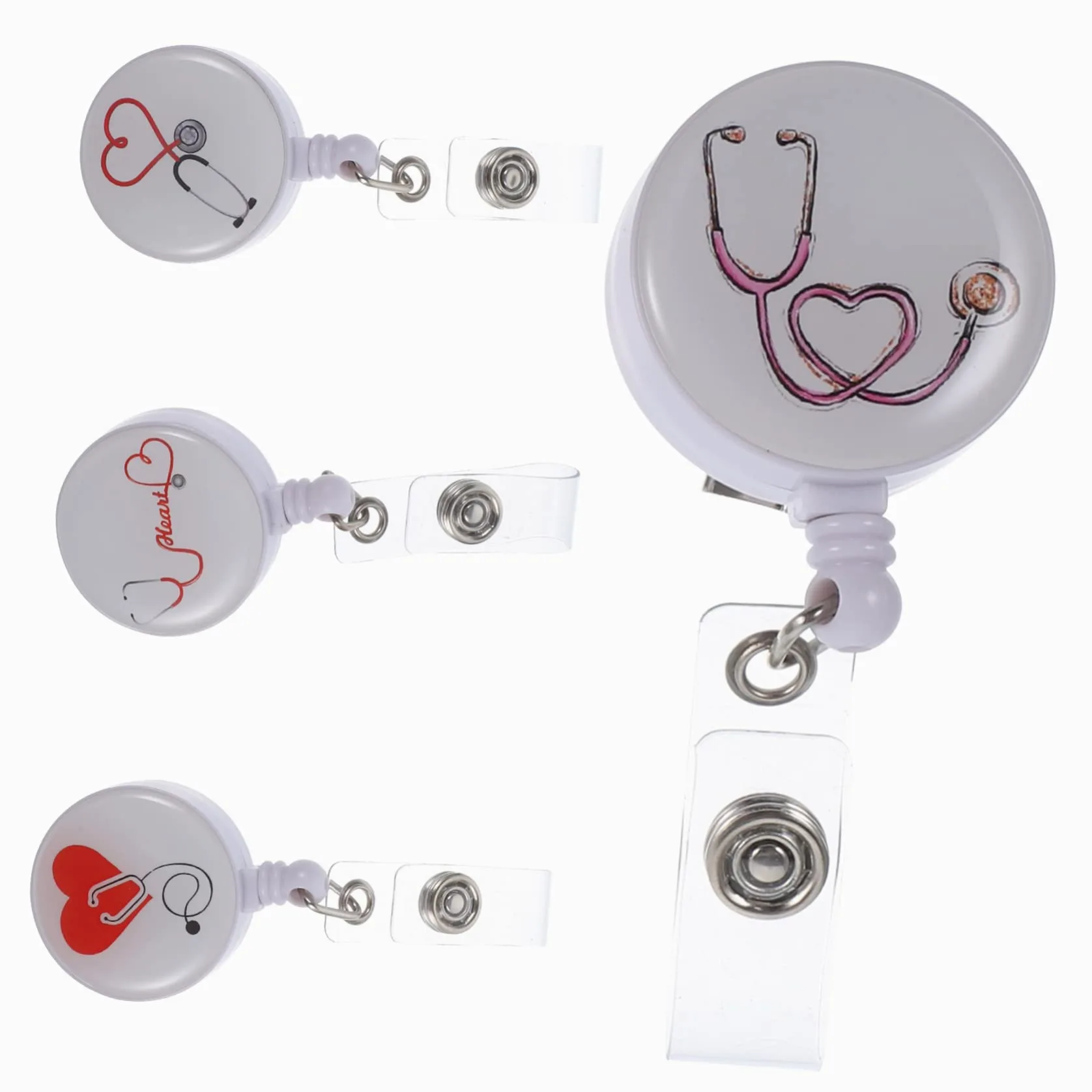 LALAFINA 20pezzi Portabadge Retrattile Per Con Clip Girevole Da Pratico e Leggero Design Elegante Per Id e Badge Ospedale Scuola e Lavoro