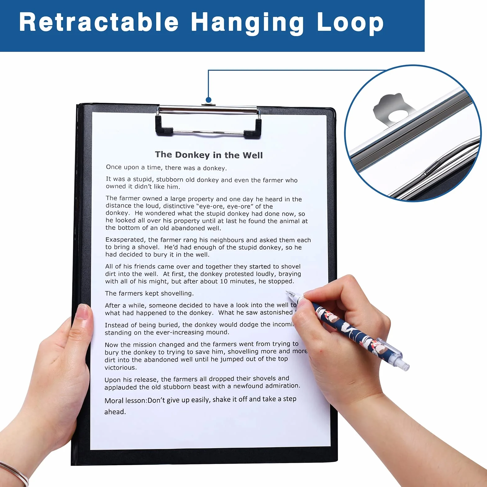 [5 Pezzi]A4 Portablocco con Copertina,Clipboard con Clip in Metallo und Appeso Buca, Appunti con Tasche Interne,Porta-pad Lavagna da scrittura Ideale per Lavoro Quotidiano(Nero)