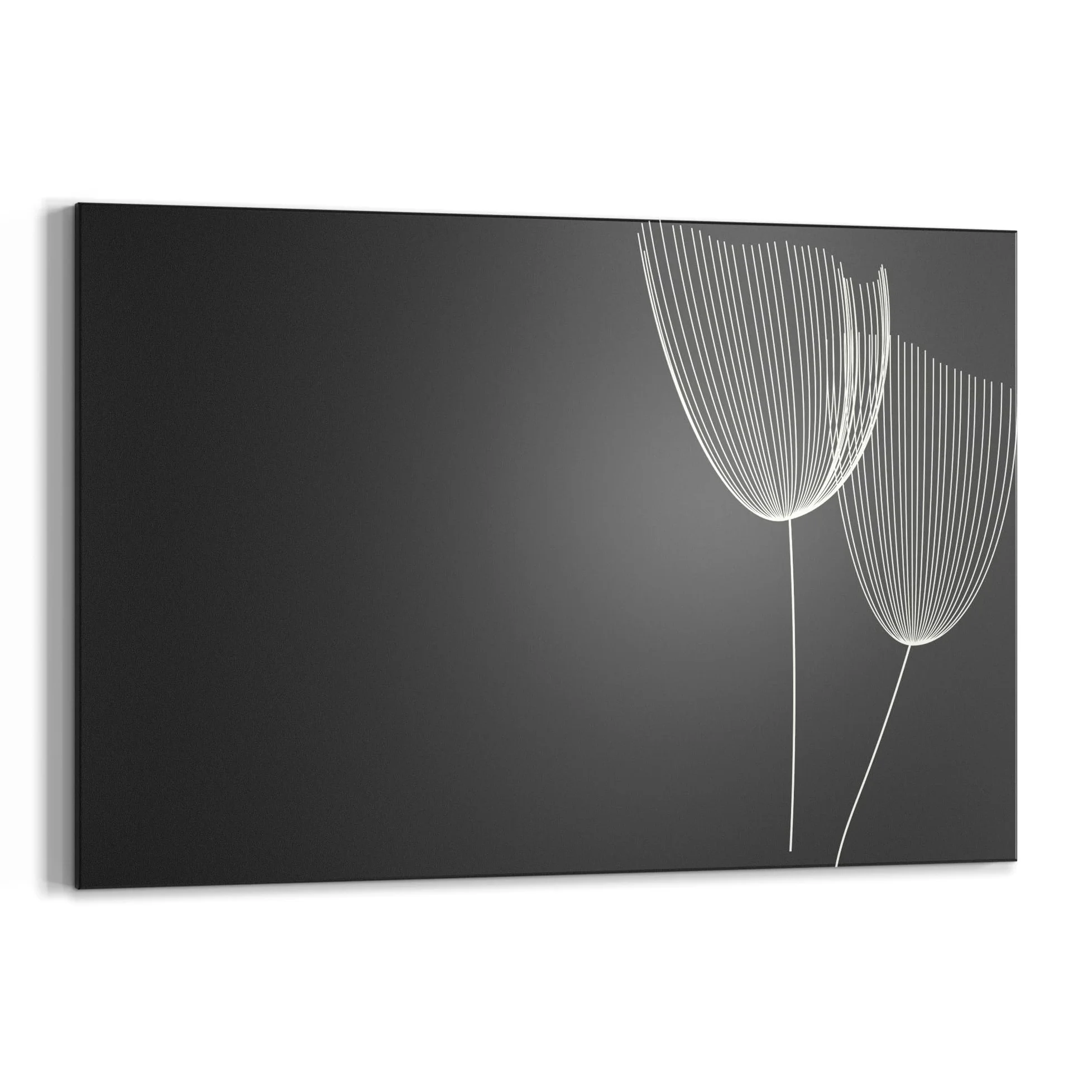 DEQORI Lavagna magnetica con stampa UV | motivo "La simmetria floreale" | Design rettangolare 90 x 60 cm | Lavagna in metallo gesso scrivibile – Decorazione da parete per cucina, corridoio, cameretta
