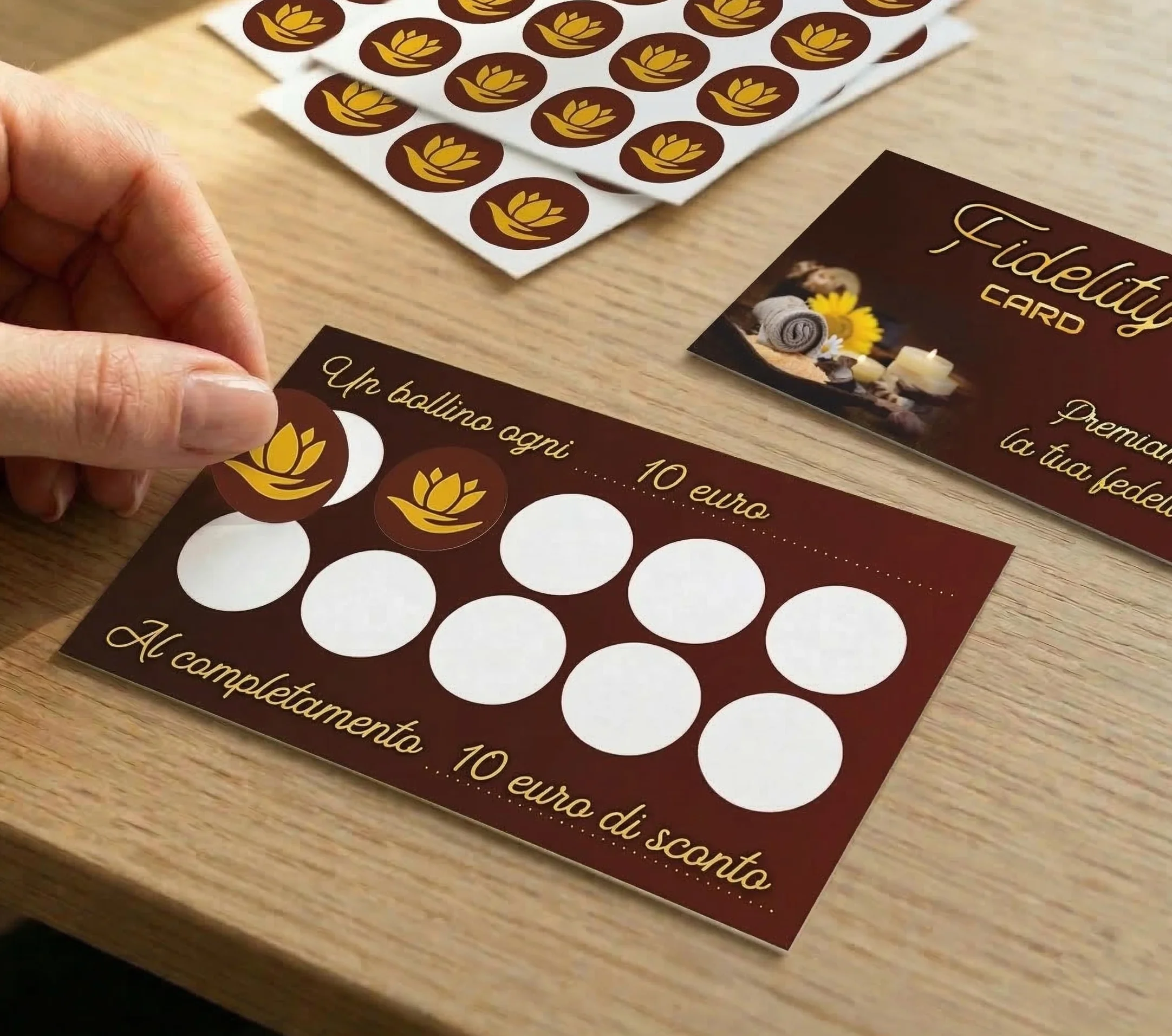 GHIBLI 50 Tessere Fedeltà 500 Bollini a Colori Fidelity Card Estetista Spa Benessere