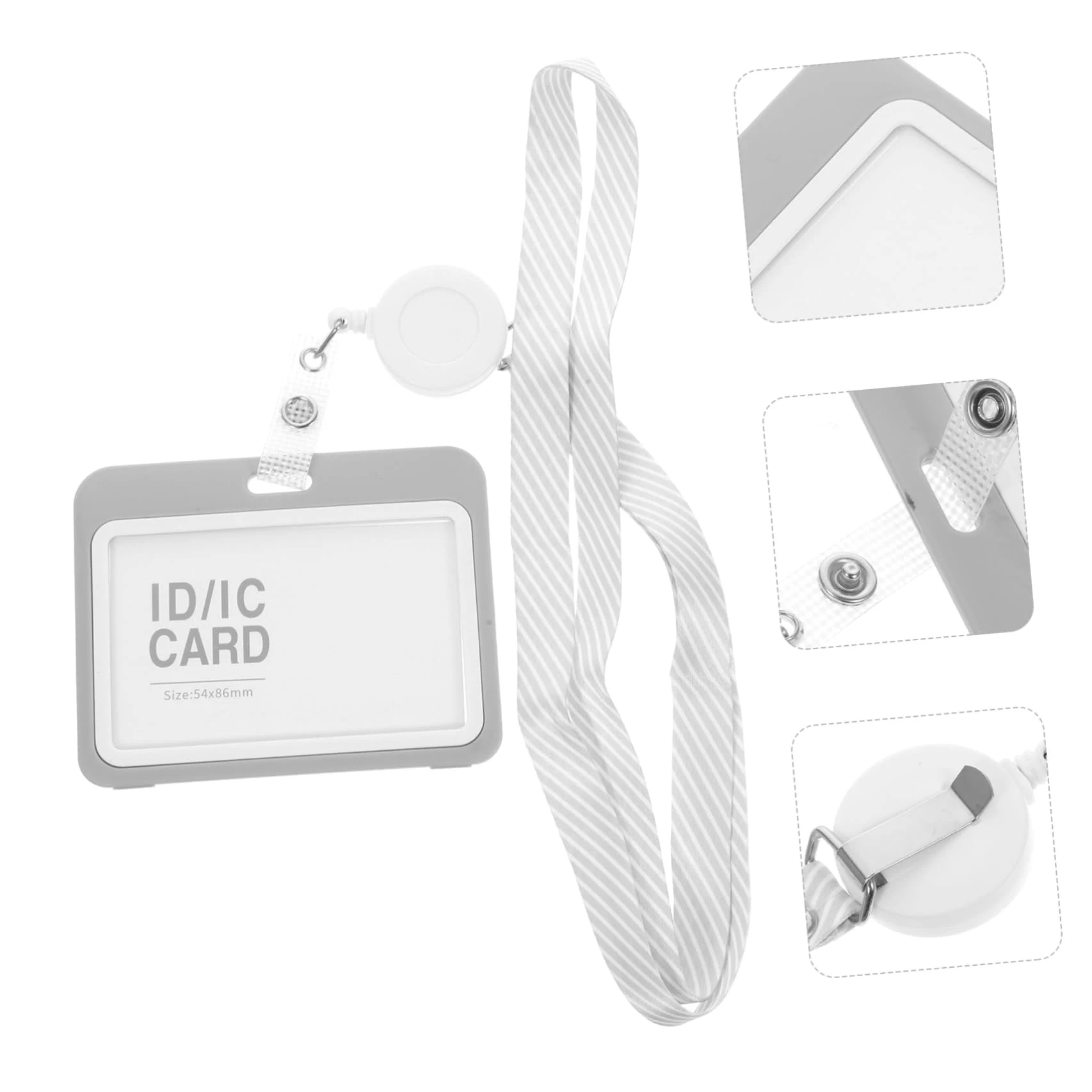 HOMSFOU Set 10 Porta Badge Trasparente in Plastico Leggero con Cordino da Collo Estensibile Proteggi Tessere per Insegnanti e Infermieri