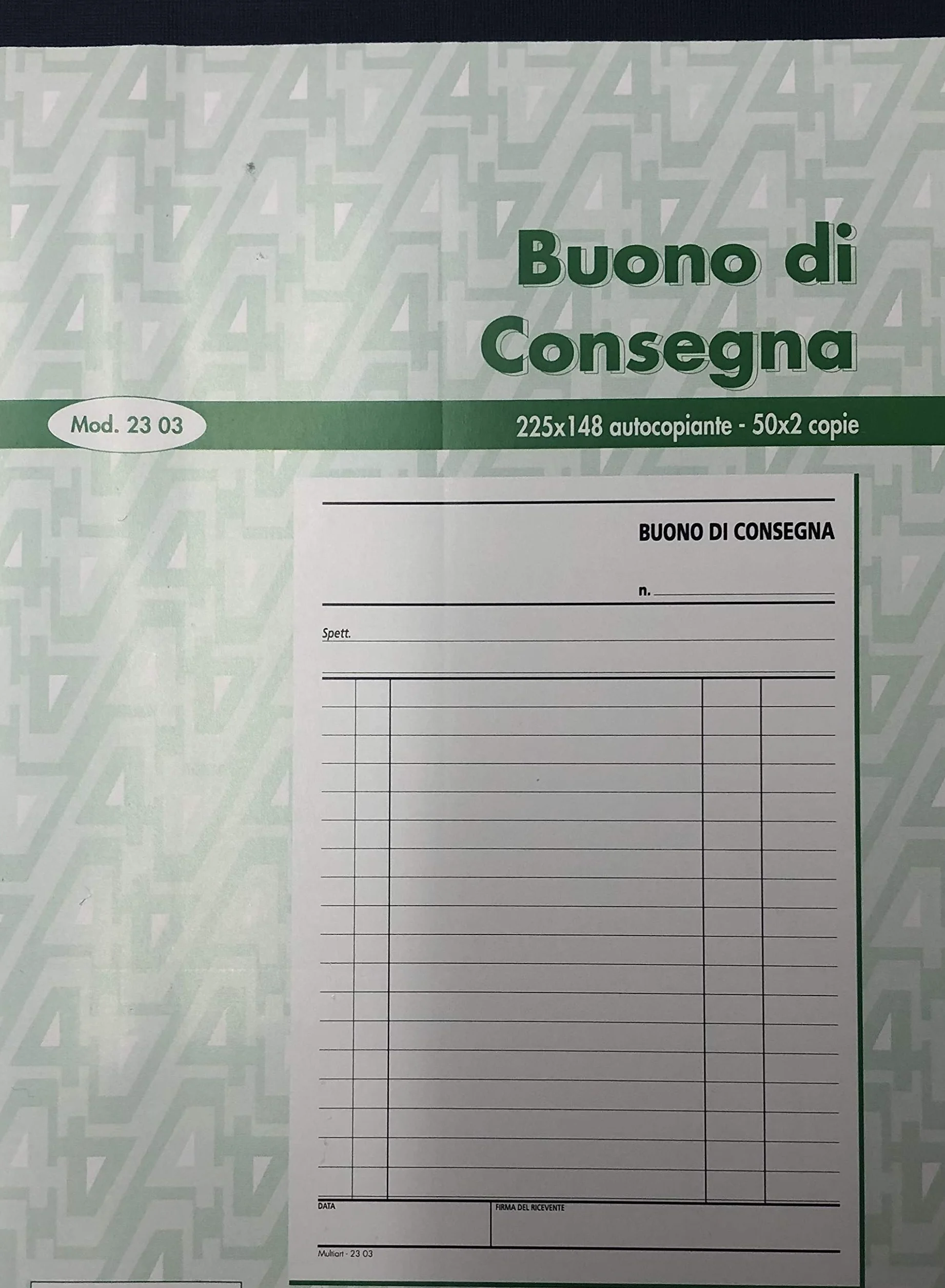 Multiart 10 Blocchi Buoni di Consegna 50x2 formato 22.5x14.8 cm. 2 copie autoricalcanti