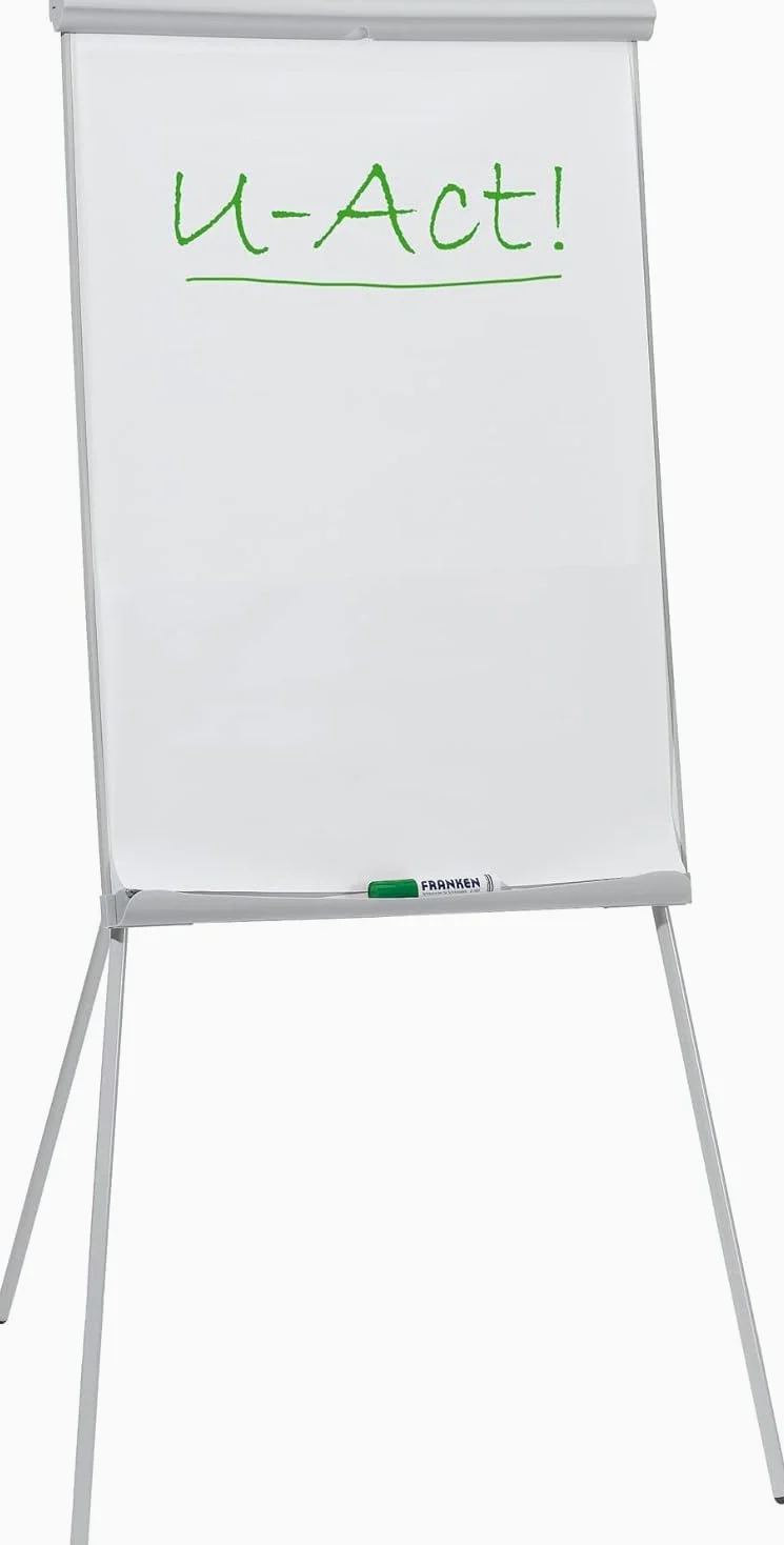 Franken - Lavagna Flipchart U-Act Modello standard, 95 x 70, 70 x 100 cm, grigio.