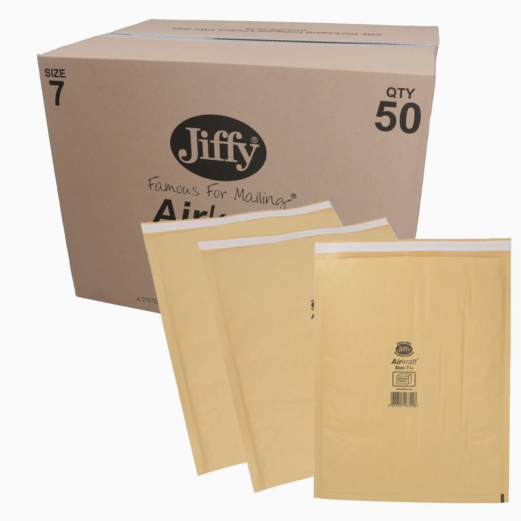 50 buste imbottite per spedizioni postali color oro 350 mm x 470 mm K/7