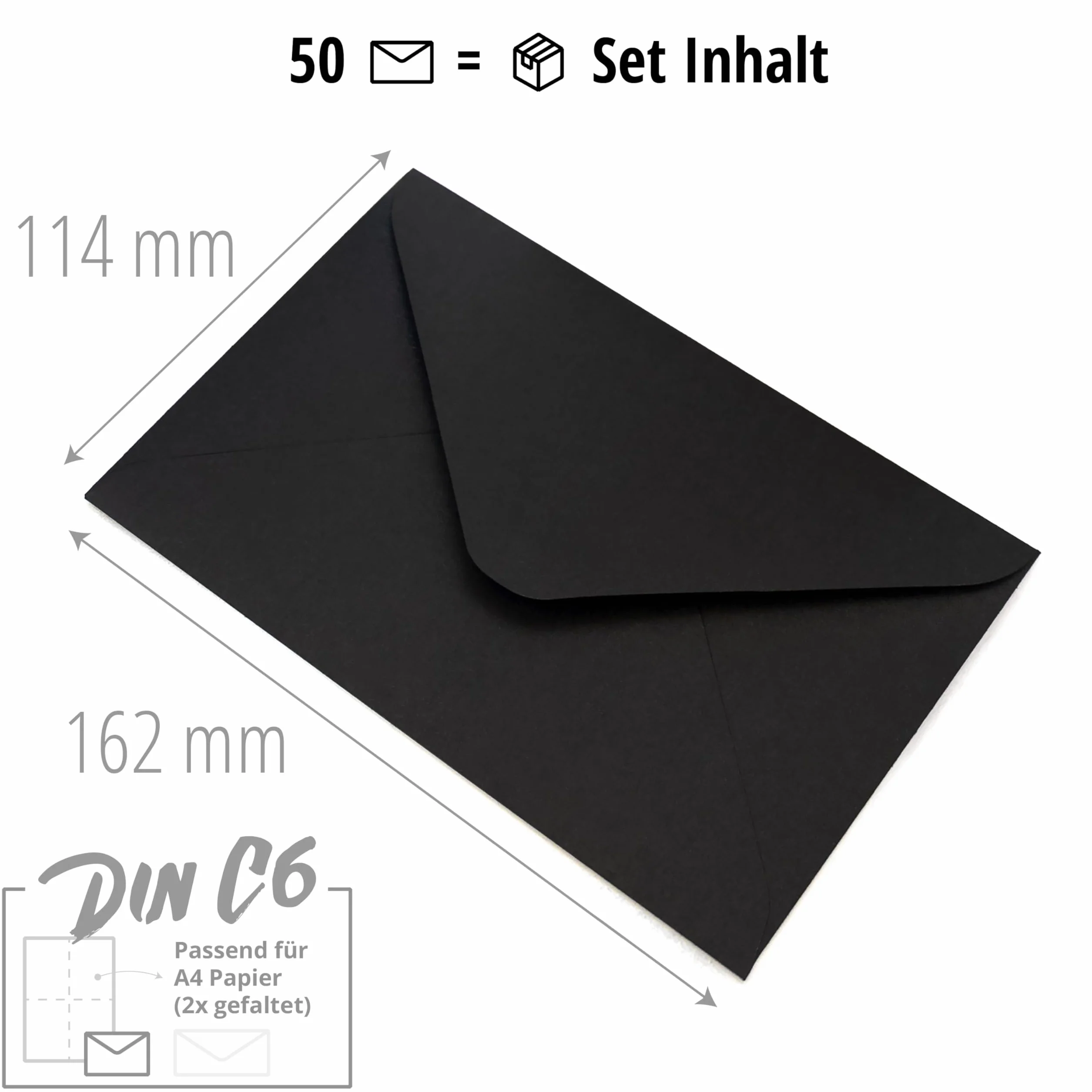 Japun buste DIN C6 162 x 114 mm oro nero 50 pezzi