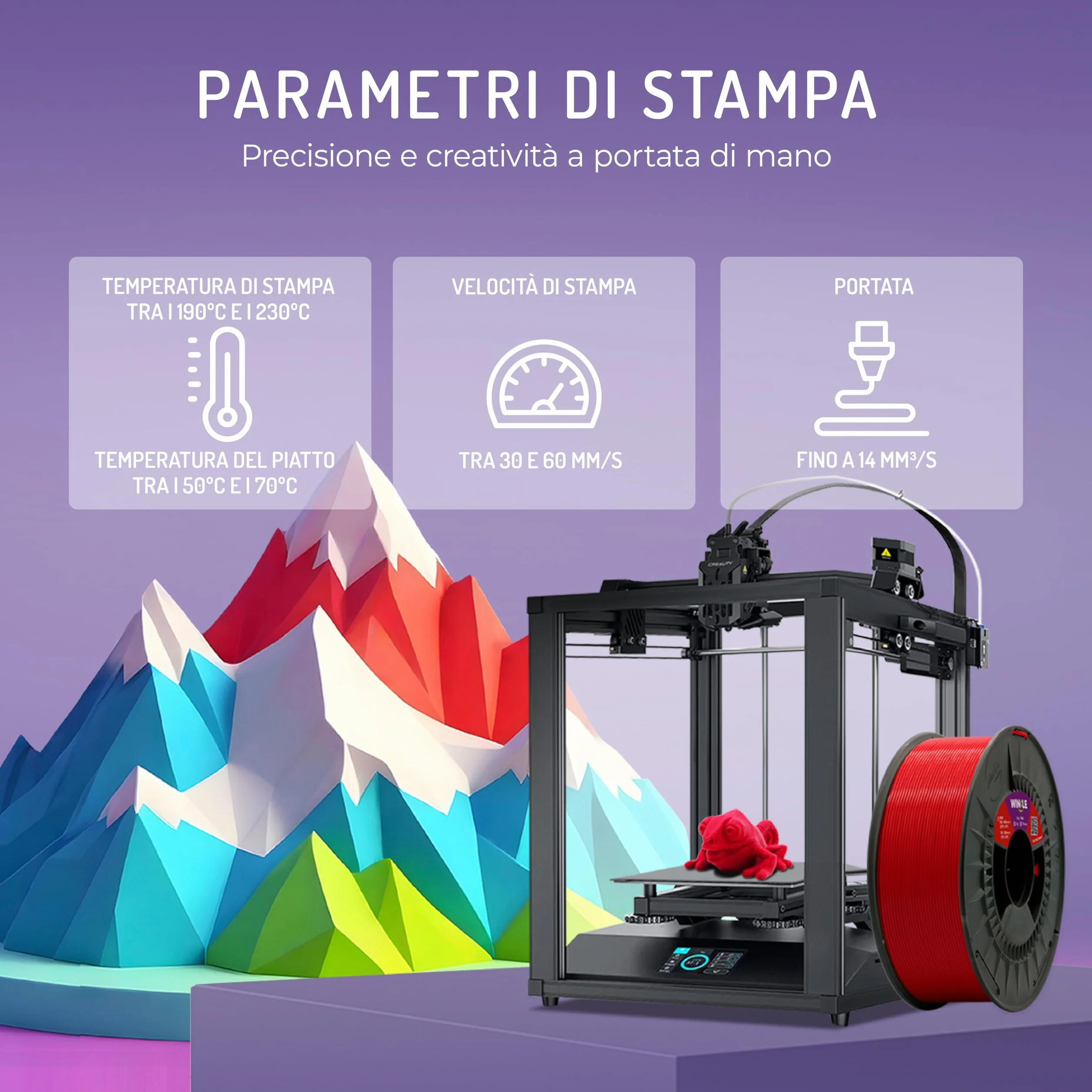 WINKLE Filamento PLA HD 1.75mm Nero Corvino 300g per Stampante 3D FDM Precisione Dimensionale +/- 0.05mm