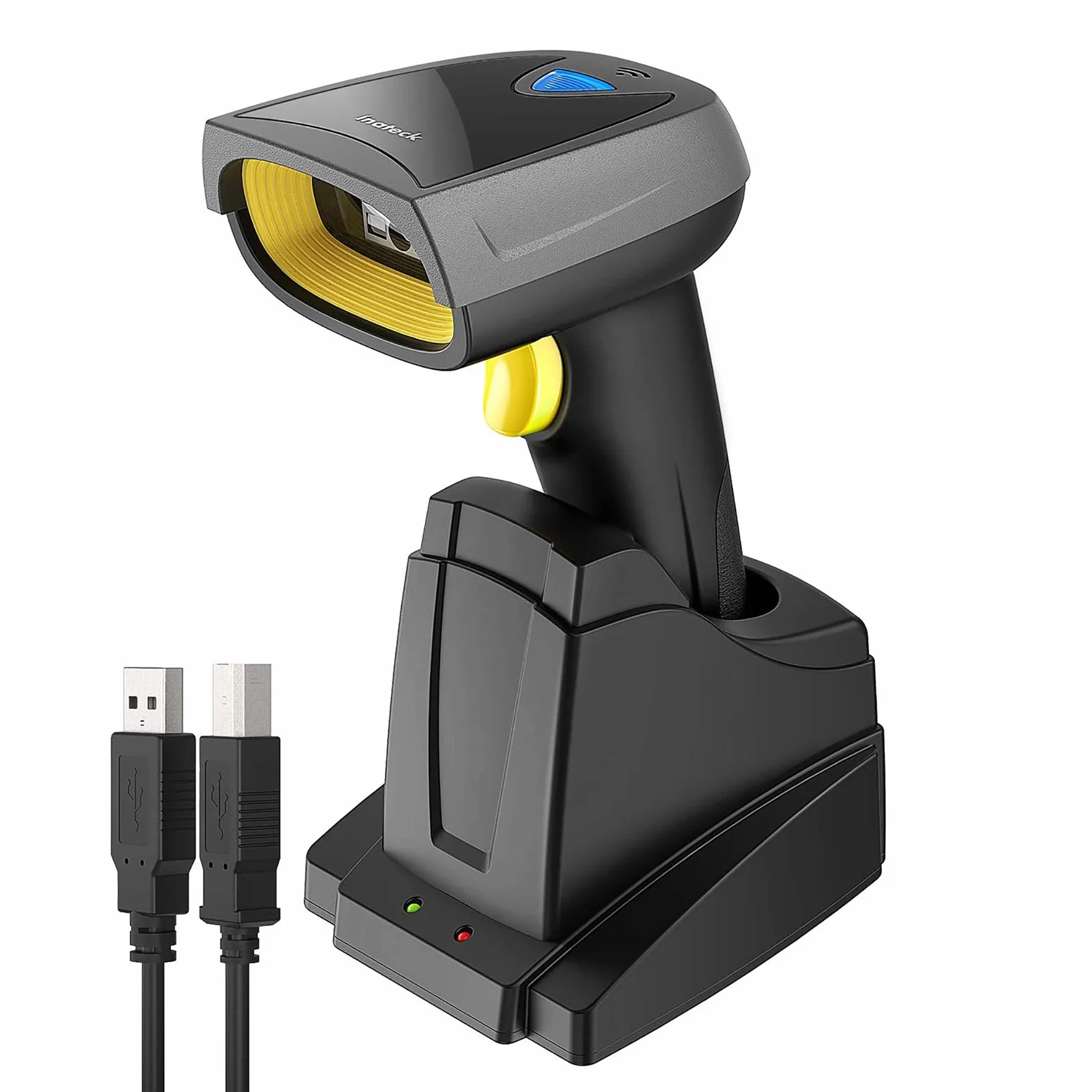 Inateck 2D Lettore per codici a barre, codici QR con base Smart, Wireless, Bluetooth, lettura su schermo, BCST-52