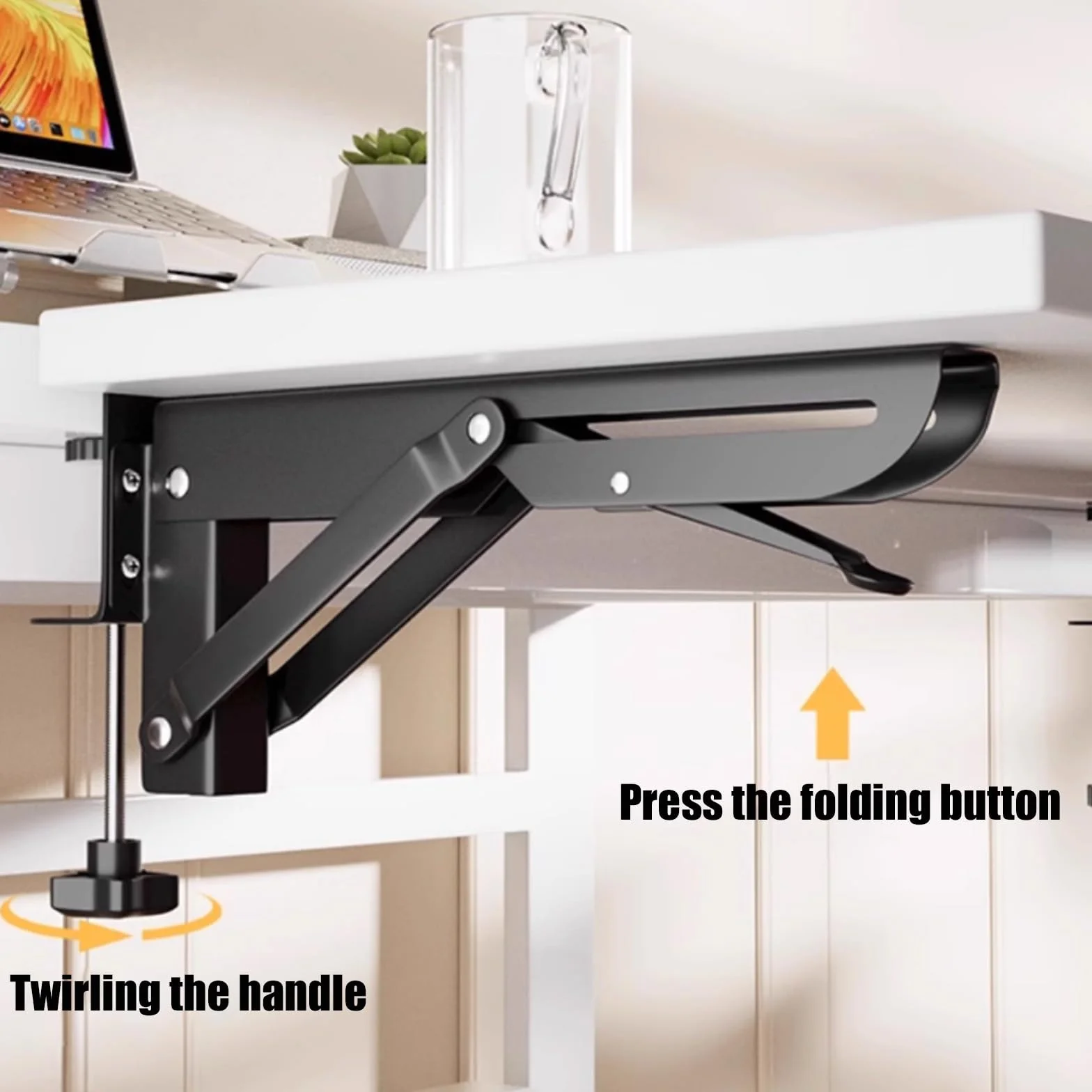Ergonomic Desk Keyboard Tray 90° Foldable Wrist Rest Arm Support Extension Shelf