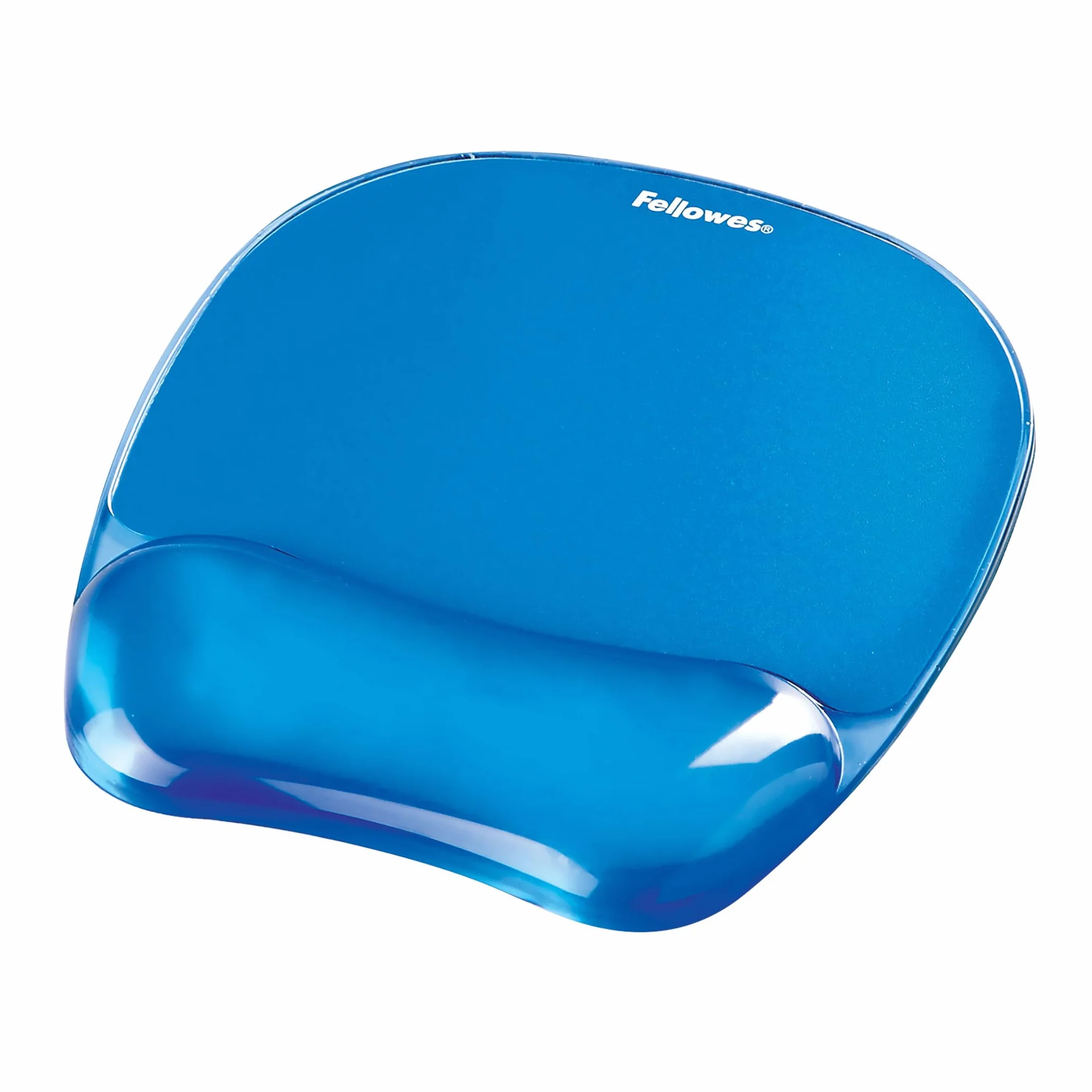 Fellowes Tappetino mouse poggiapolsi in Gel Crystals, base in gomma antiscivolo, ergonomico blu