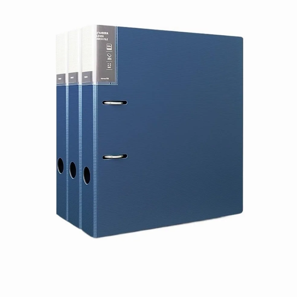 Cartella per documenti Cartella portadocumenti perforata A4 con 2 fori, scheda tecnica, cartella di archiviazione staccabile, 3 pezzi Articoli per ufficio(Blue)