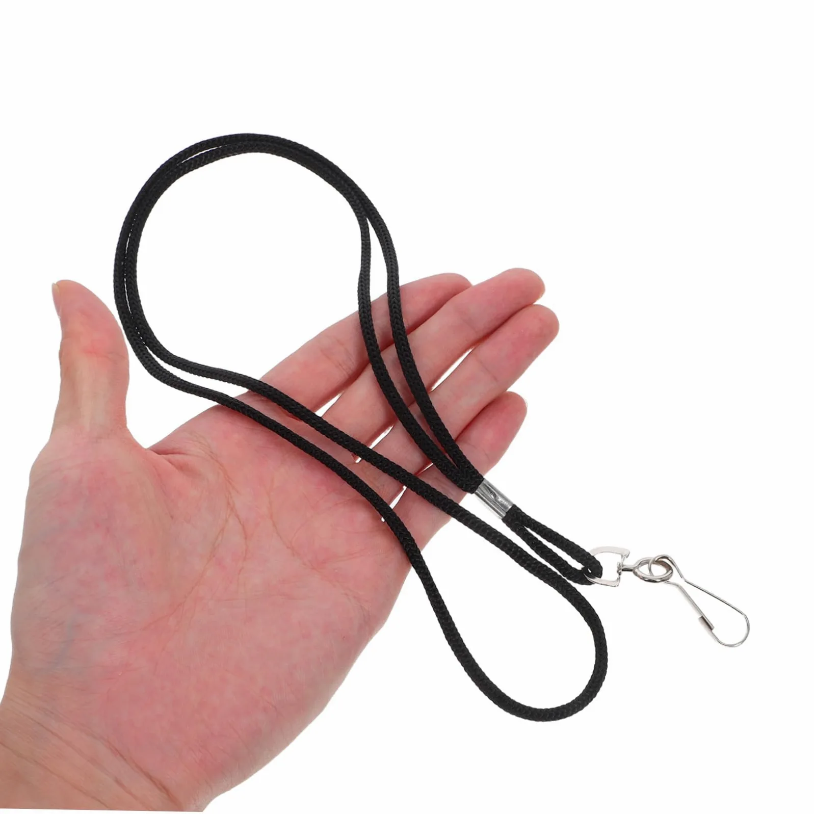 Cordino in Poliestere 100 Pezzi Nero Porta Badge Identificativo | Clip a Sgancio Rapido, Fibbia Removibile, per Badge e Tessere in Contesti Professionali