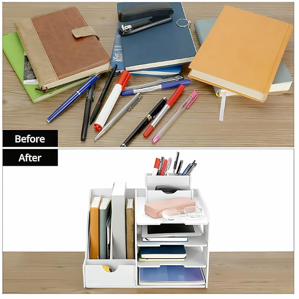 Offerte di forniture per insegnanti, Noce nera, Portadocumenti 4x2 | portadocumenti e portapenne, cassetti per organizer da scrivania, prodotti di carta per ufficio