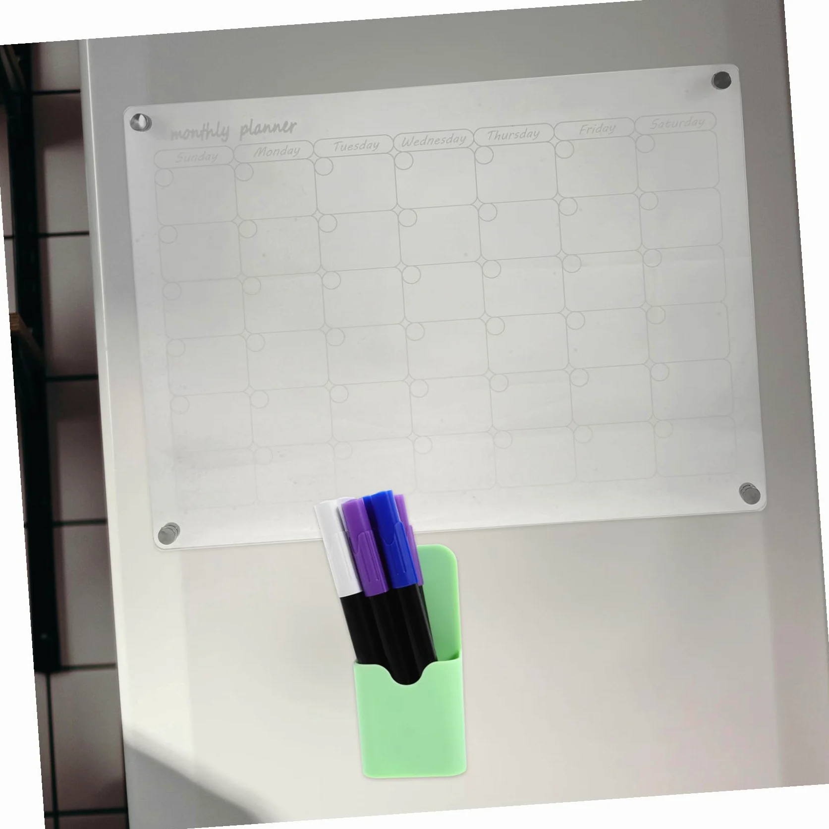 Calendario Magnetico Settimanale per Frigorifero Lavagna Trasparente Cancellabile Secco Organizzatore Mensile per Pasti con Forte Attacco Magnetico Facile da Pulire e