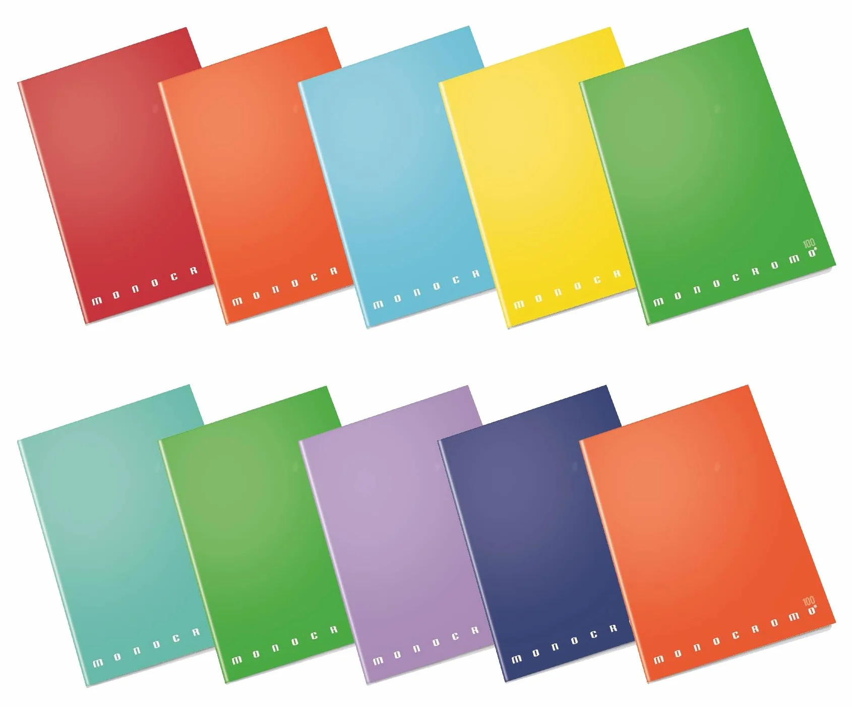 Pigna Monocromo Quaderno A4 Rigatura 0Q Quadretti 5mm Margine 100g/mq Pacco 10 Pezzi