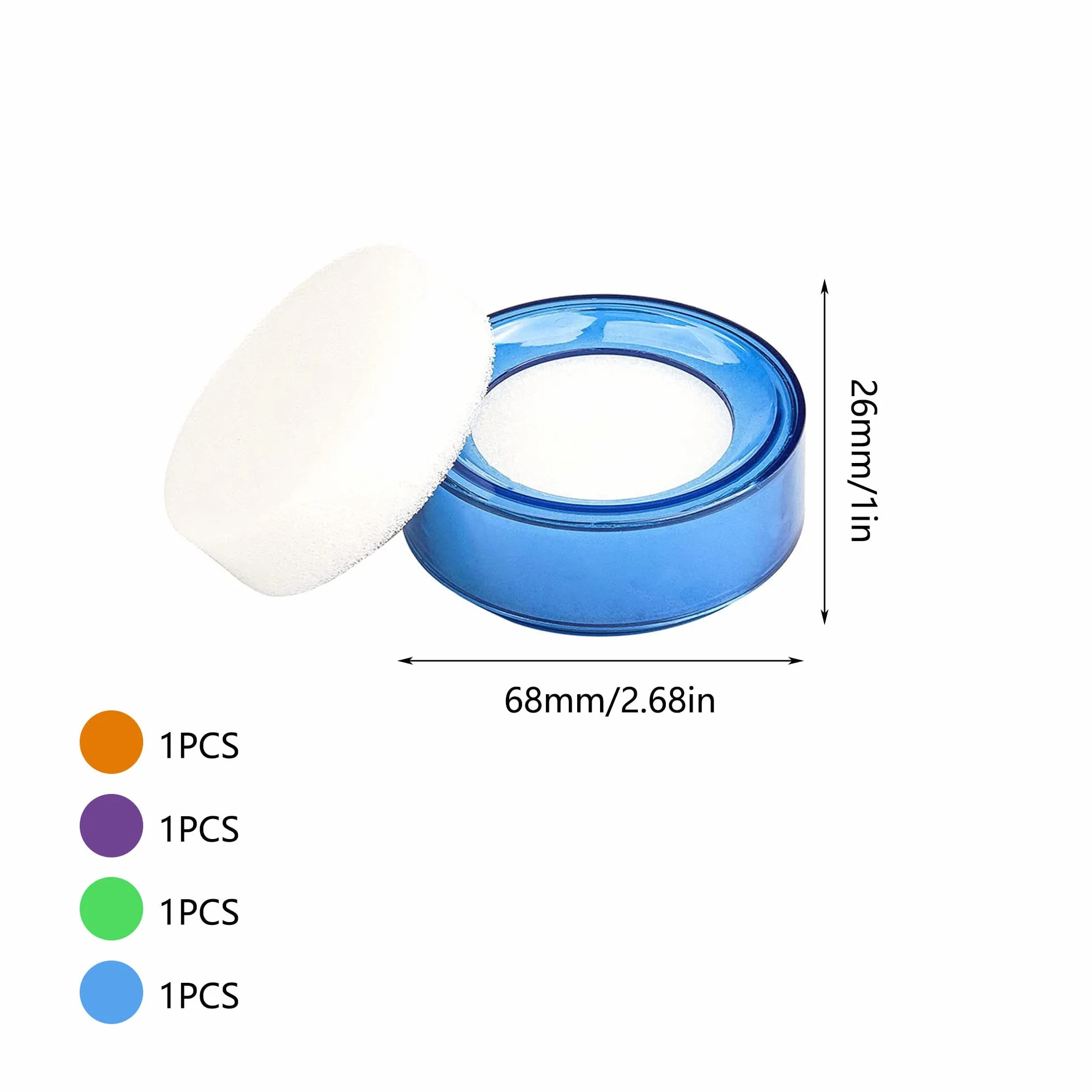 Umidificatore per Dito Spugna Bagnate in Plastica Rotonda 4 Pezzi per Ufficio
