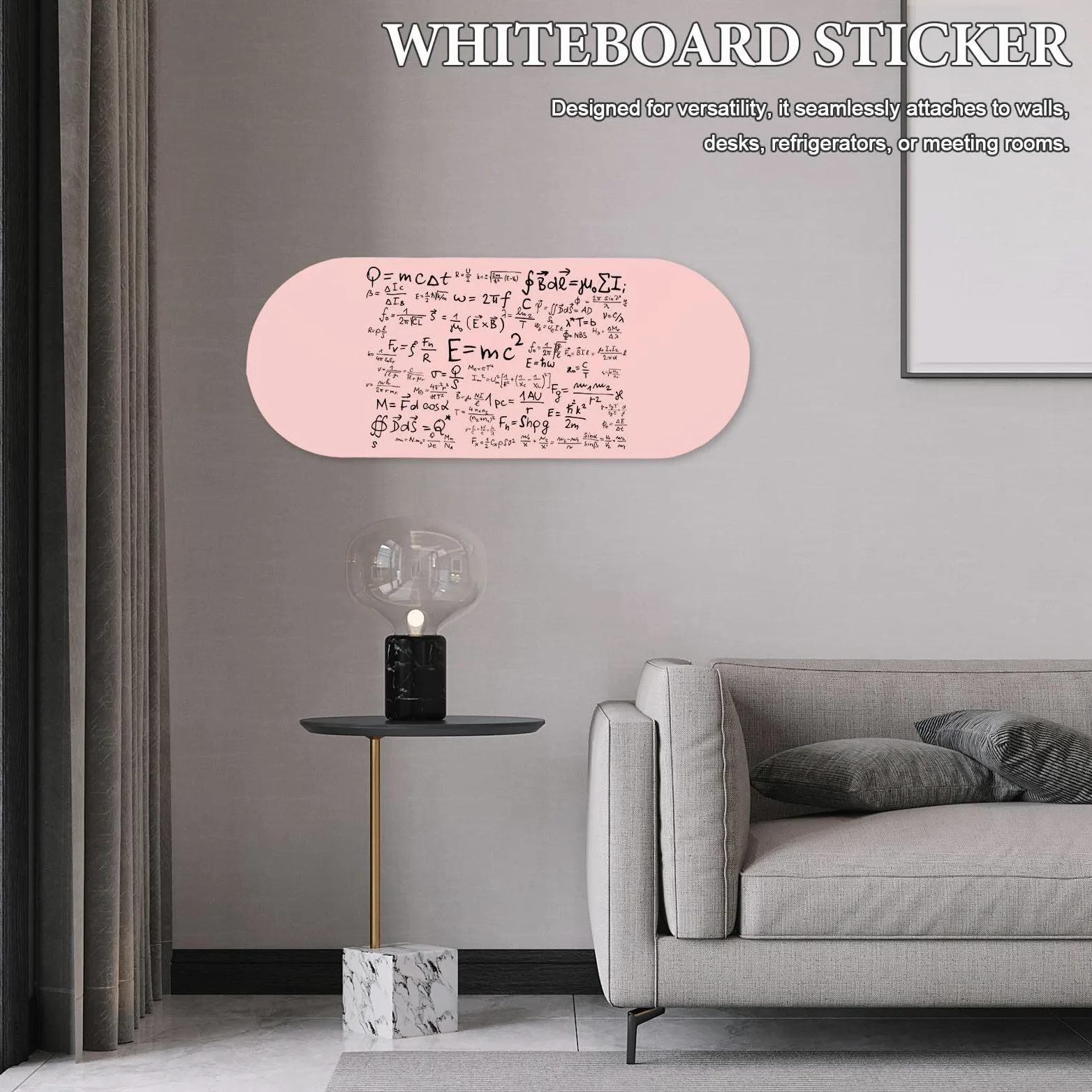 Lavagna Adesiva Ovale Rosa Cancellabile e Rimovibile da Muro | Schiuma Ferro Colla, Foglio Memo per Casa, Design Creativo Decorativo, Adesivo Forte