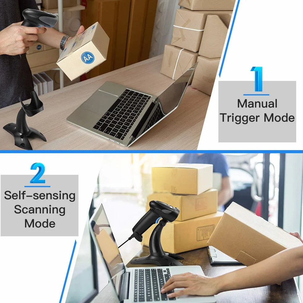 Eyoyo lettore di codici a barre 2D 1D con supporto, USB Wired QR code Barcode Scanner, scanner manuale per la gestione dell'inventario, codice a barre portatile/lettore di codici QR