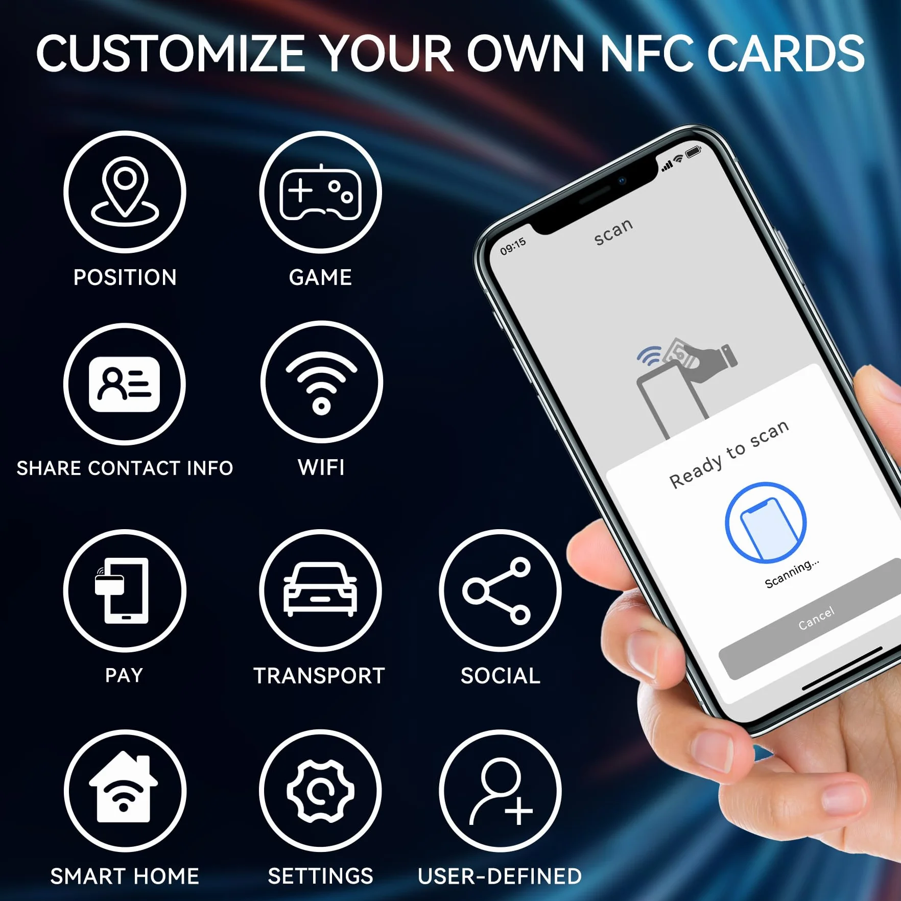 100 pezzi NFC Tag NFC Card, NTAG 215 NFC Chip Card Riscrivibili Scheda,504 Byte di Memoria,Compatibile con TagMo Android, Adatta a Tutti gli Smartphone e Dispositivi che Supportano NFC