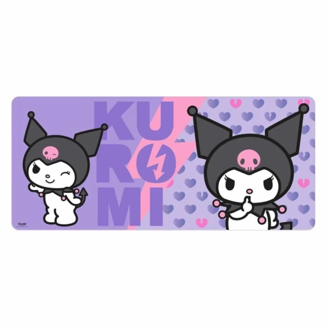 Tappetino per mouse XXL Hello Kitty e Kuromi 80 x 35 cm Antiscivolo Poliestere