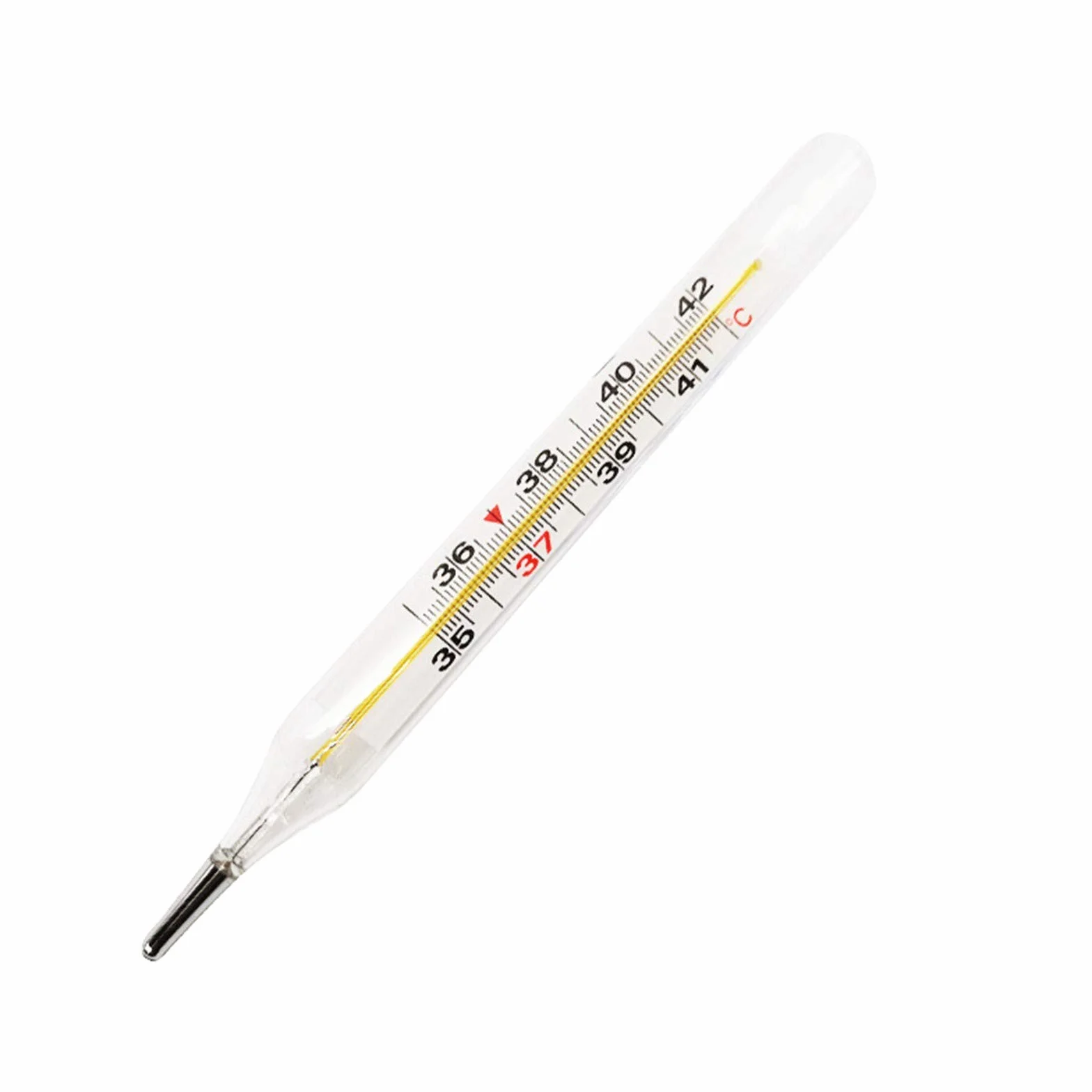 Termometro di precisione in vetro senza mercurio, doppia scala, 2 ml