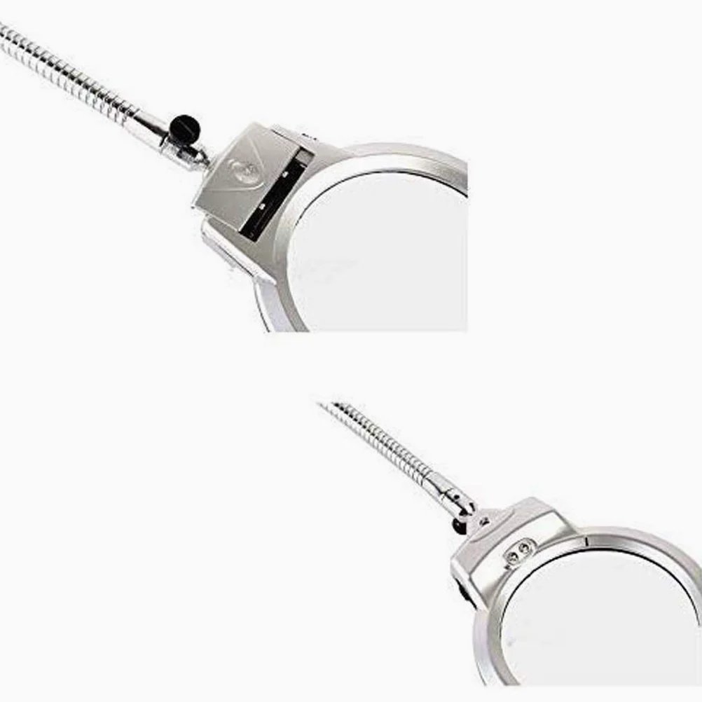 Lente d'Ingrandimento a Clip, Mani libere, Lampada da scrivania con Lente d'Ingrandimento per lavori ravvicinati, Supporto da Tavolo con Lente d'Ingrandimento a Collo D'Oca e Luce