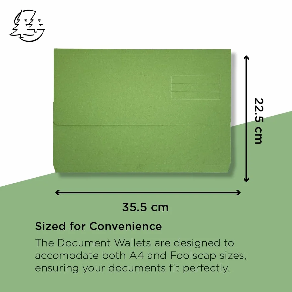 Exacompta Guildhall Cartellina portadocumenti, 345 x 245 mm, 250 g/m², verde, confezione da 50