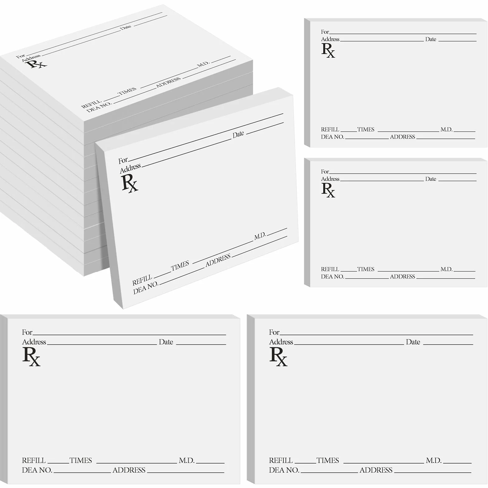 Watersay Confezione da 20 blocchetti di prescrizione per farmacista Rx, 100 fogli di carta per ricetta medica, per bambini, dottori, farmacisti, promemoria per medico, casa, ufficio, regalo di lavoro