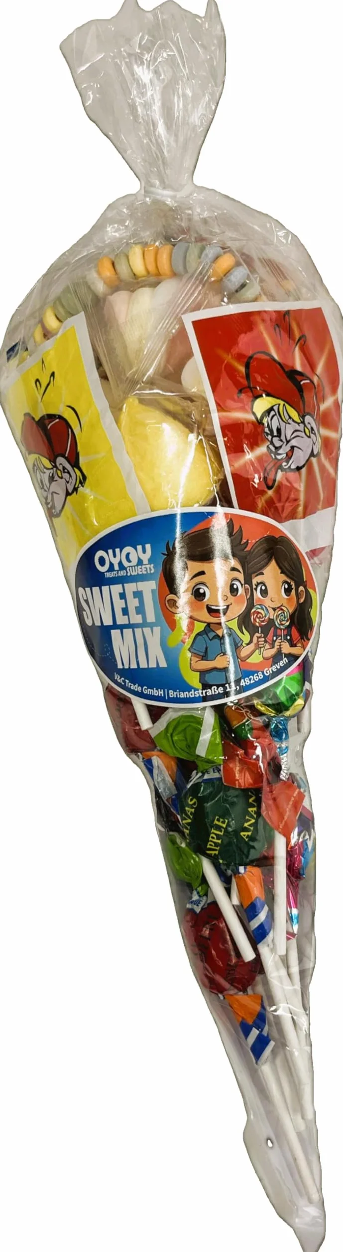 OYOY Sacchetto per la scuola 35 cm riempito con caramelle